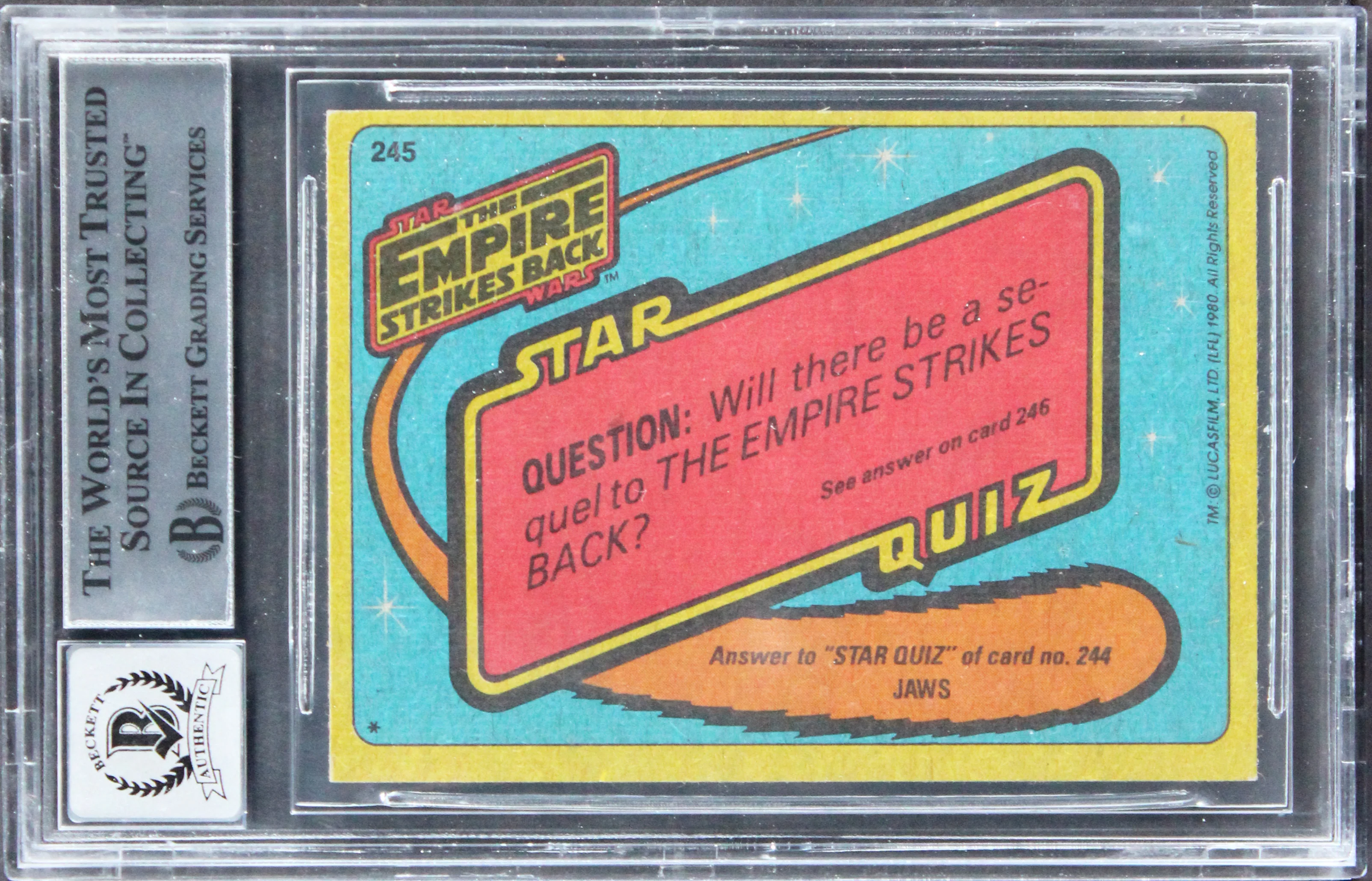 (14) Archer +13 Signed 1980 Star Wars ESB #245 Card Auto Grade 10! BAS Slabbed - Image 3