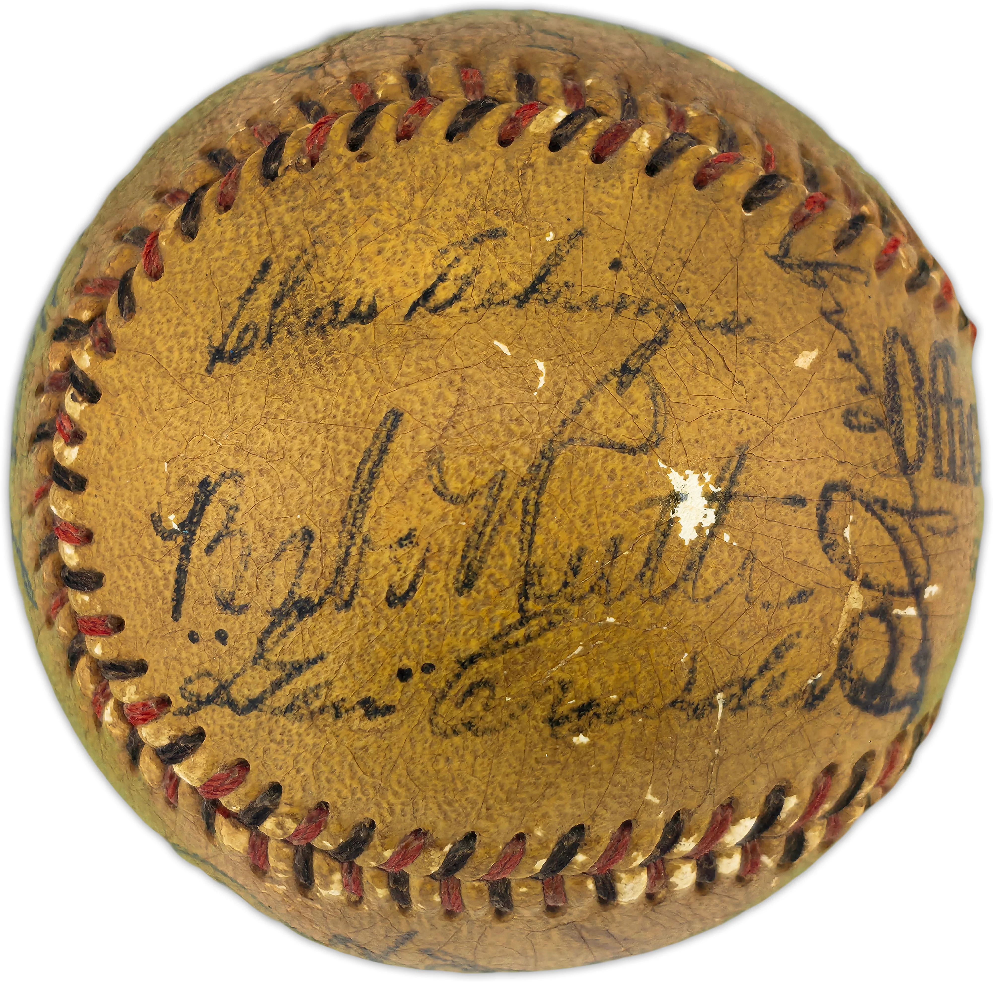 1933 American League 1st All Star Team Autographed Official League Baseball With 18 Signatures Including Babe Ruth & Lou Gehrig PSA/DNA #AR04182 - Image 2