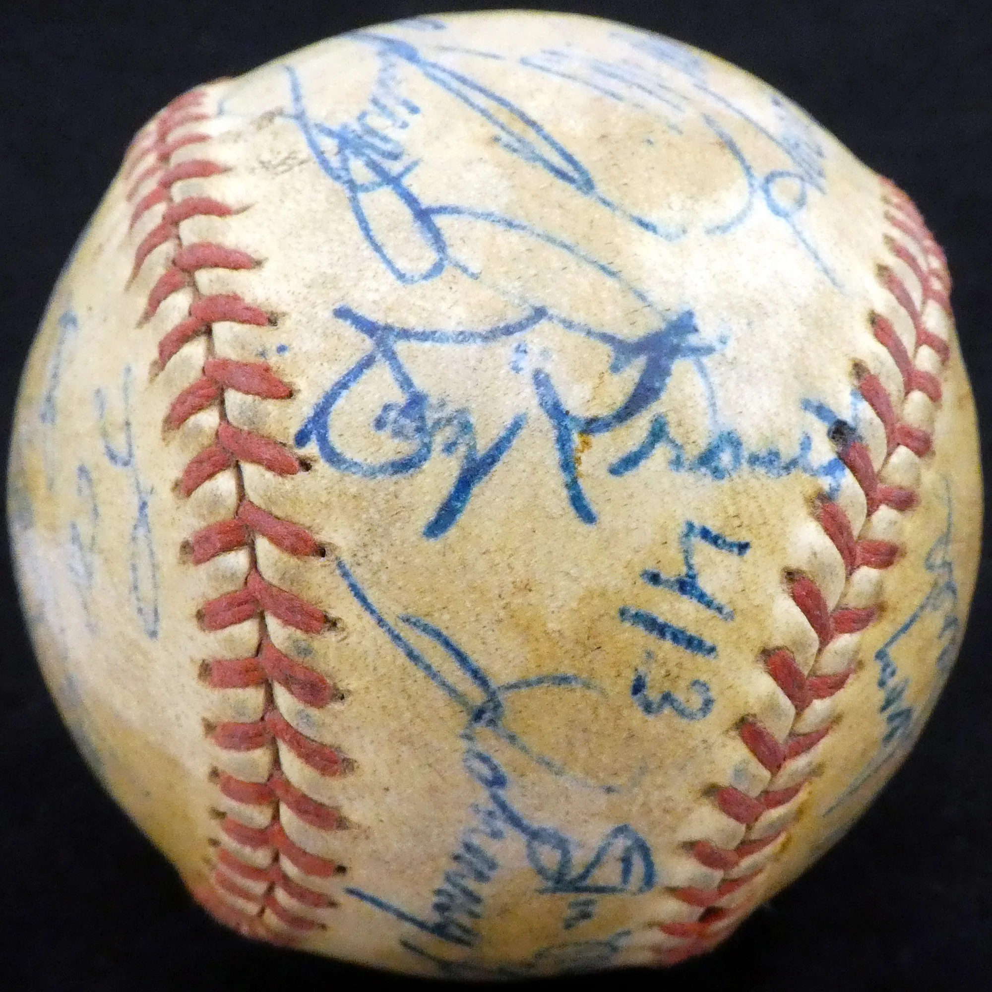 1950 Spring Training Autographed Official Baseball With 27 Total Signatures Including Stan Musial & Mel Allen Beckett BAS #A52629 - Image 3