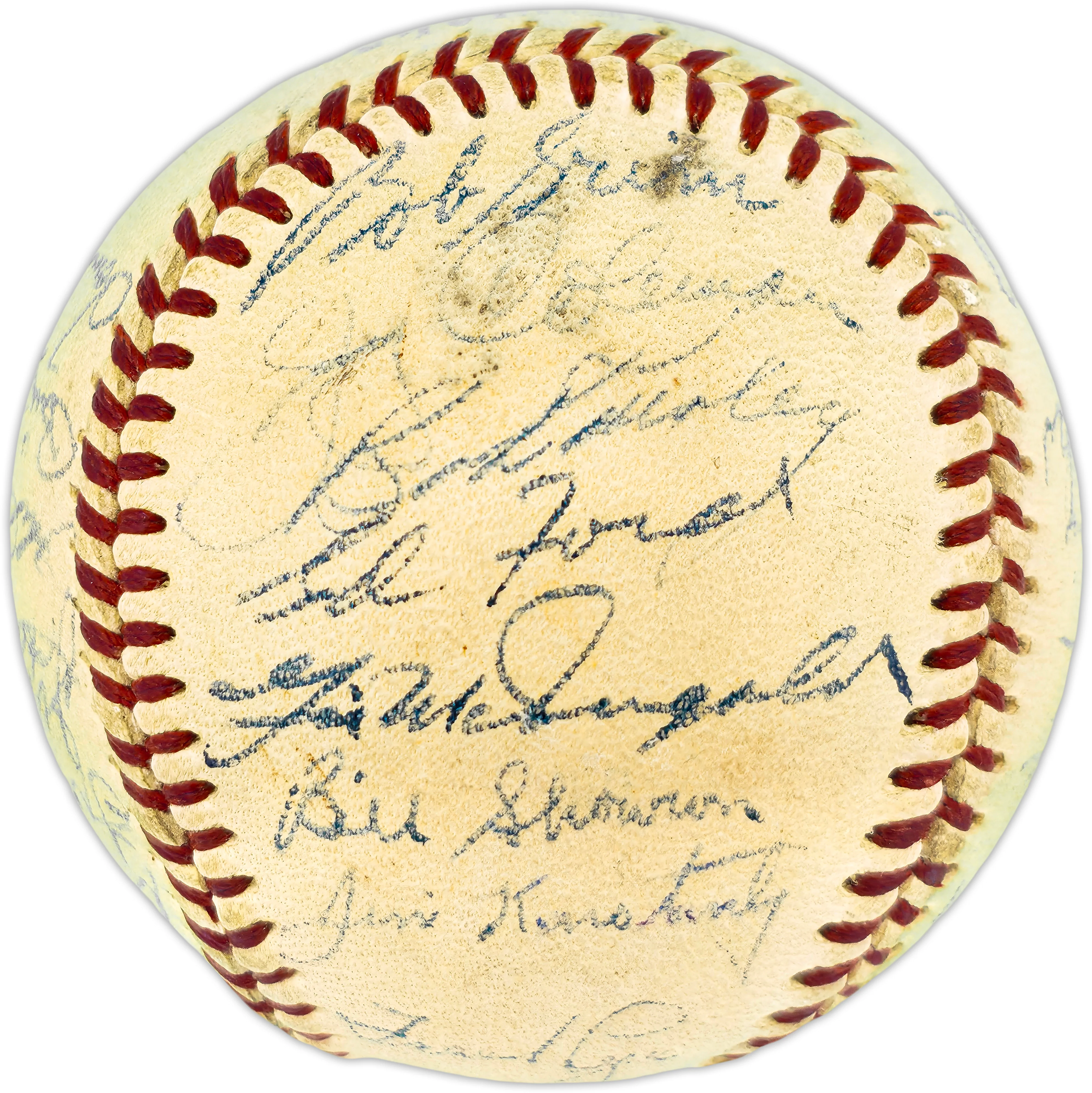 1955 New York Yankees Autographed Official Harridge AL Baseball With 30 Signatures Including Mickey Mantle Beckett BAS QR #AE33059 - Image 3