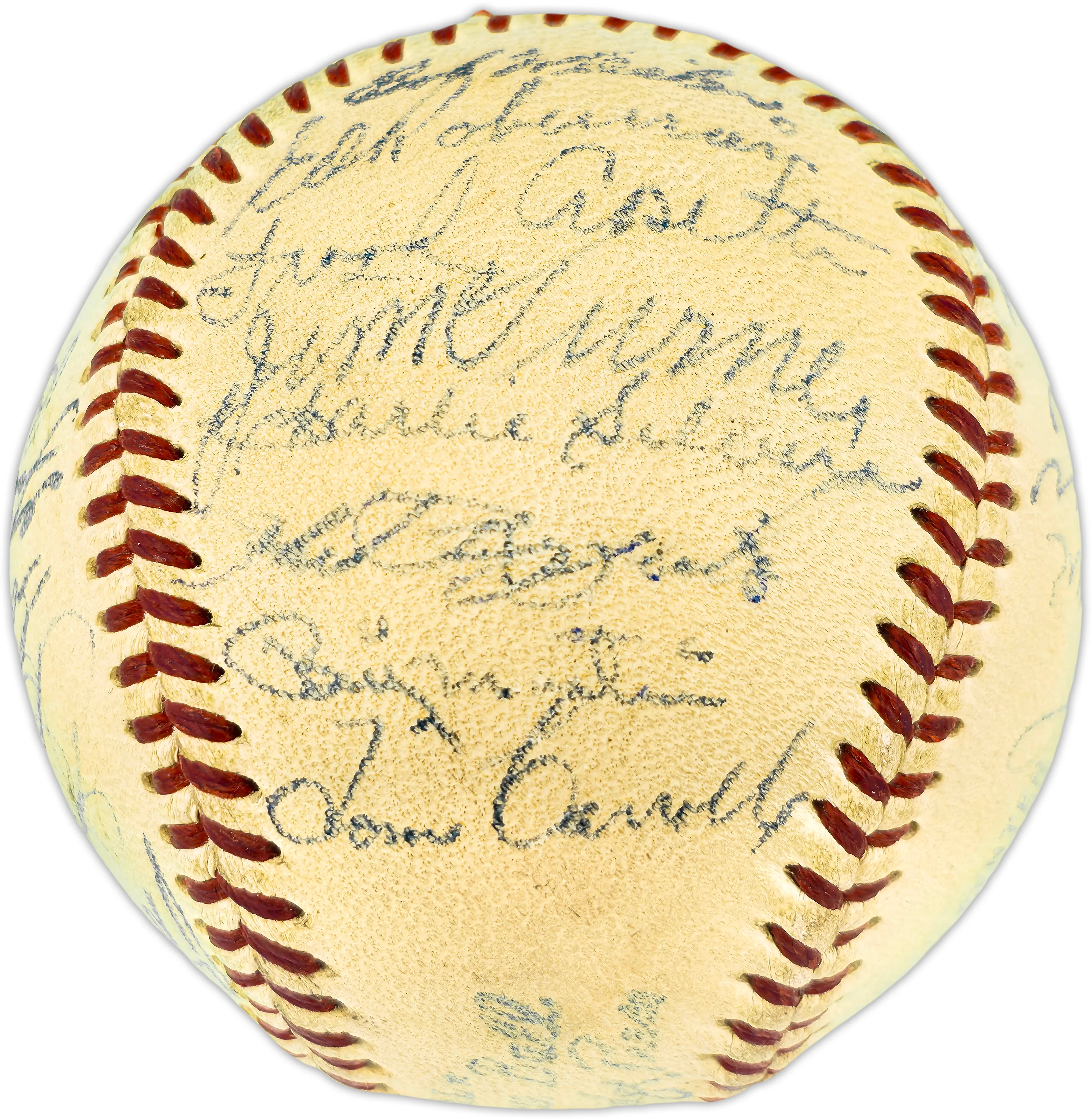 1955 New York Yankees Autographed Official Harridge AL Baseball With 30 Signatures Including Mickey Mantle Beckett BAS QR #AE33059 - Image 5