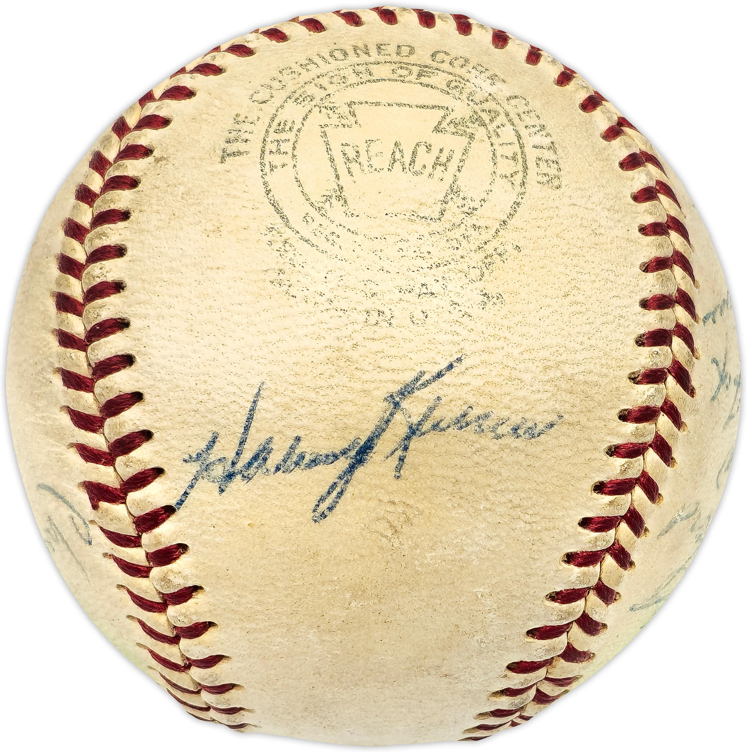 1956 MLB All Stars Autographed Official Harridge AL Baseball With 14 Signatures Including Mickey Mantle (Vintage) & Nellie Fox Beckett BAS #AD43526 - Image 5