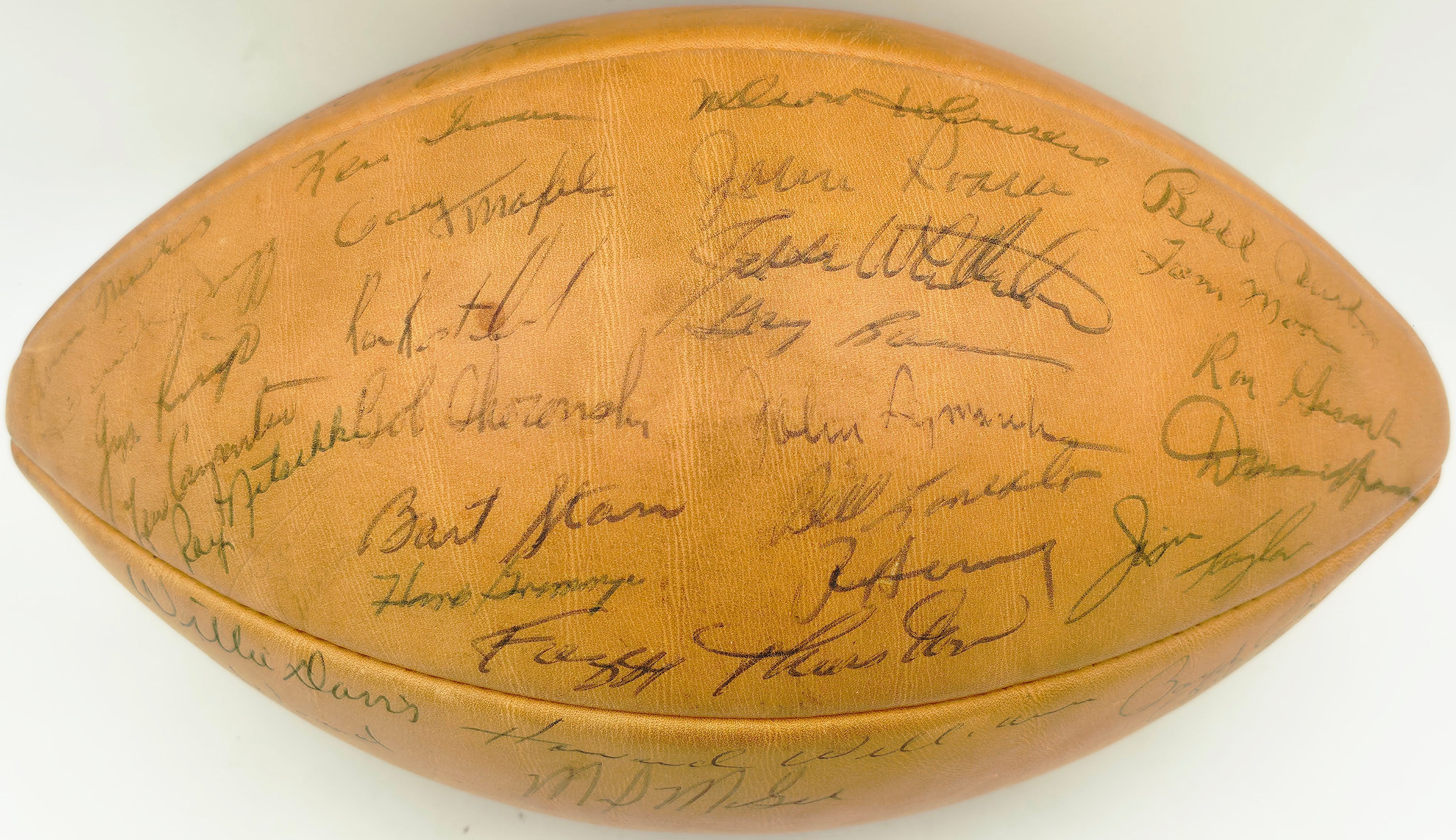 1962 Green Bay Packers NFL Champions Autographed Official NFL Leather Wilson Football With 34 Signatures Including Vince Lombardi Beckett BAS QR #AE65355 - Image 3