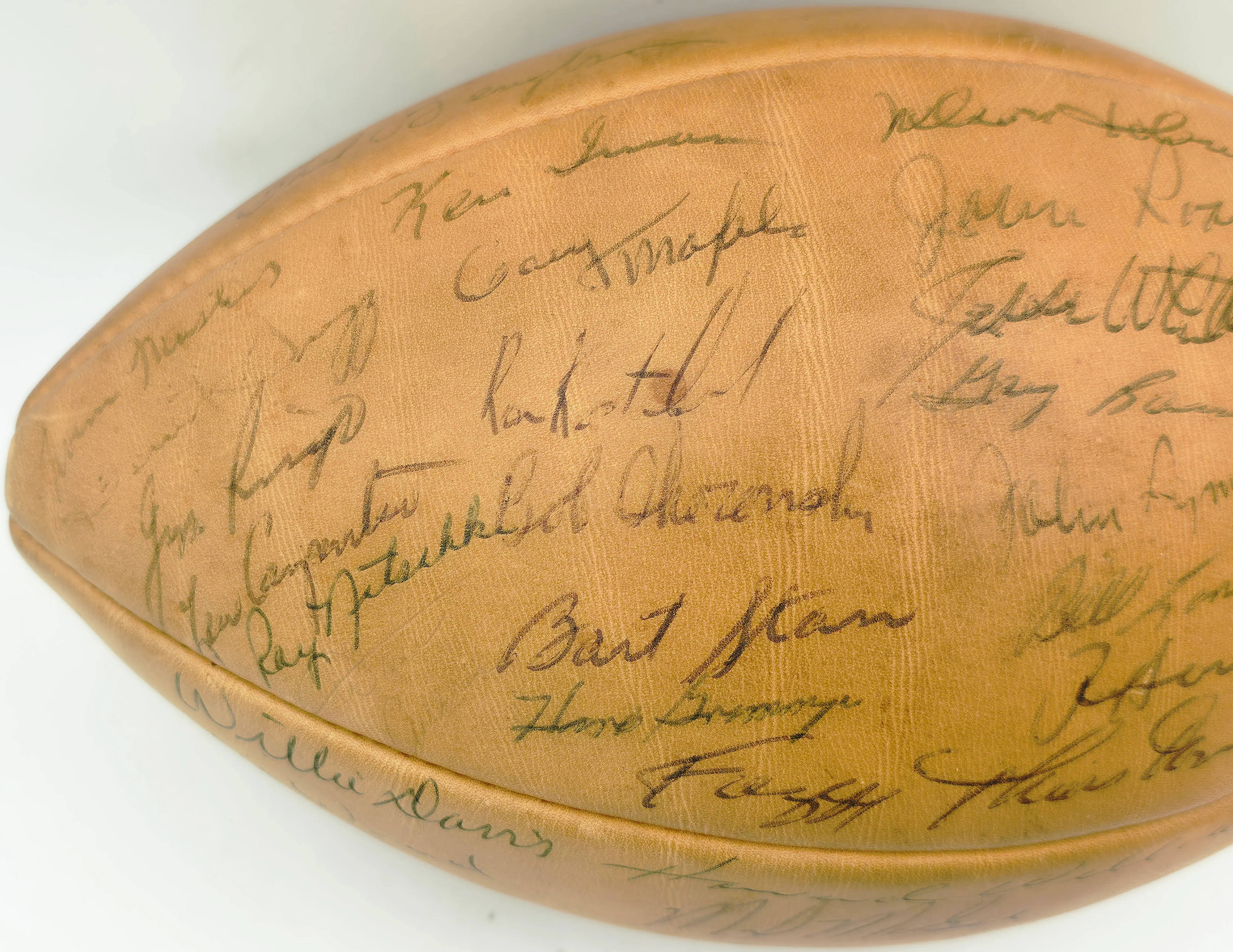 1962 Green Bay Packers NFL Champions Autographed Official NFL Leather Wilson Football With 34 Signatures Including Vince Lombardi Beckett BAS QR #AE65355 - Image 4