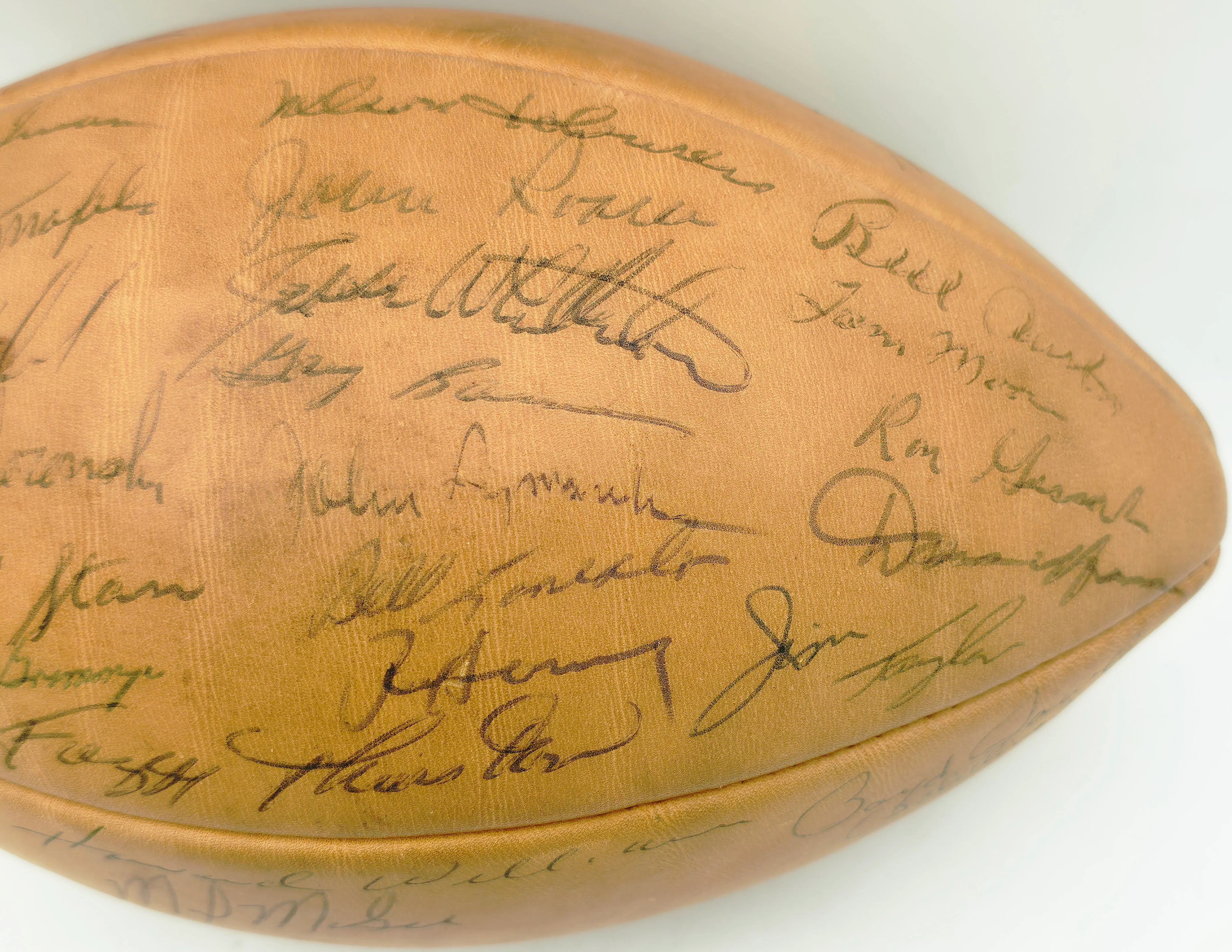 1962 Green Bay Packers NFL Champions Autographed Official NFL Leather Wilson Football With 34 Signatures Including Vince Lombardi Beckett BAS QR #AE65355 - Image 5