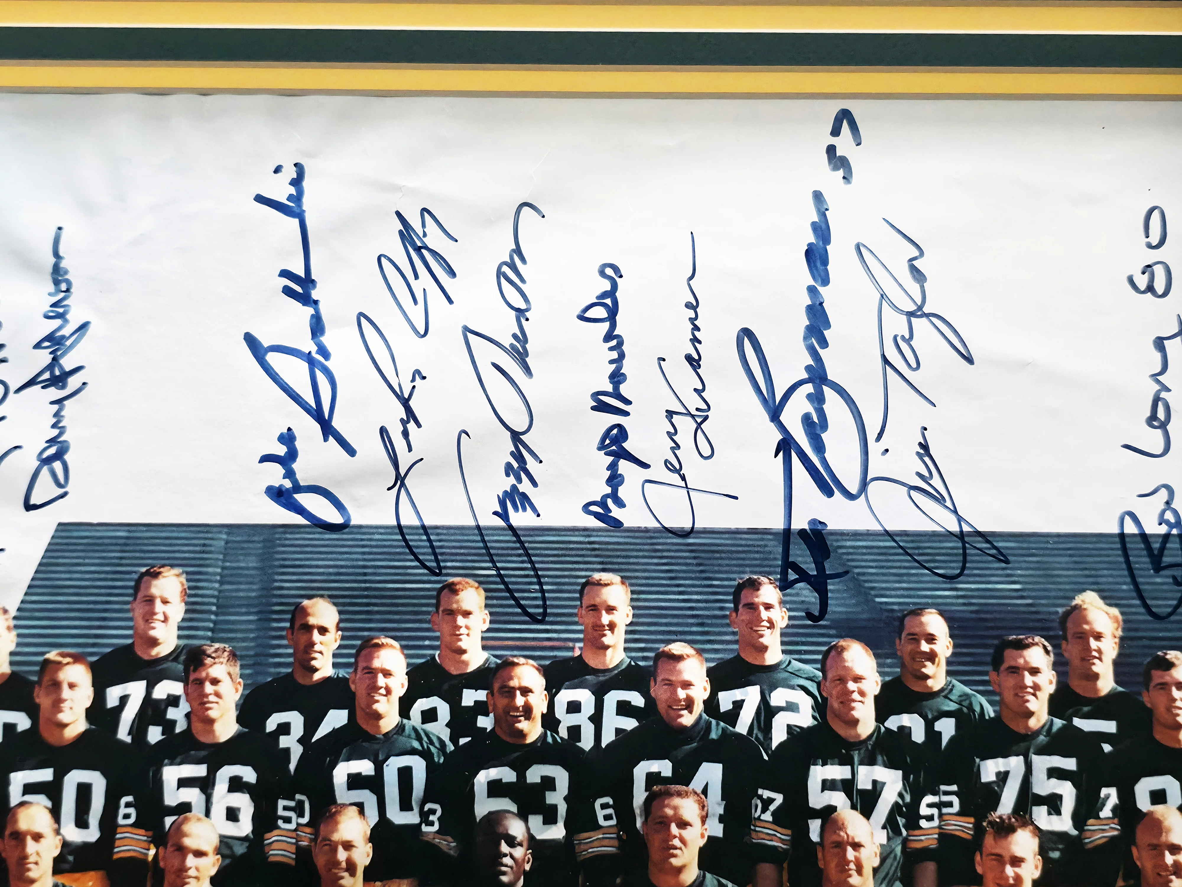 1966 Green Bay Packers Super Bowl I Champions Autographed Framed 16x20 Photo With 20 Signatures Including Bart Starr JSA #Z58083 - Image 5