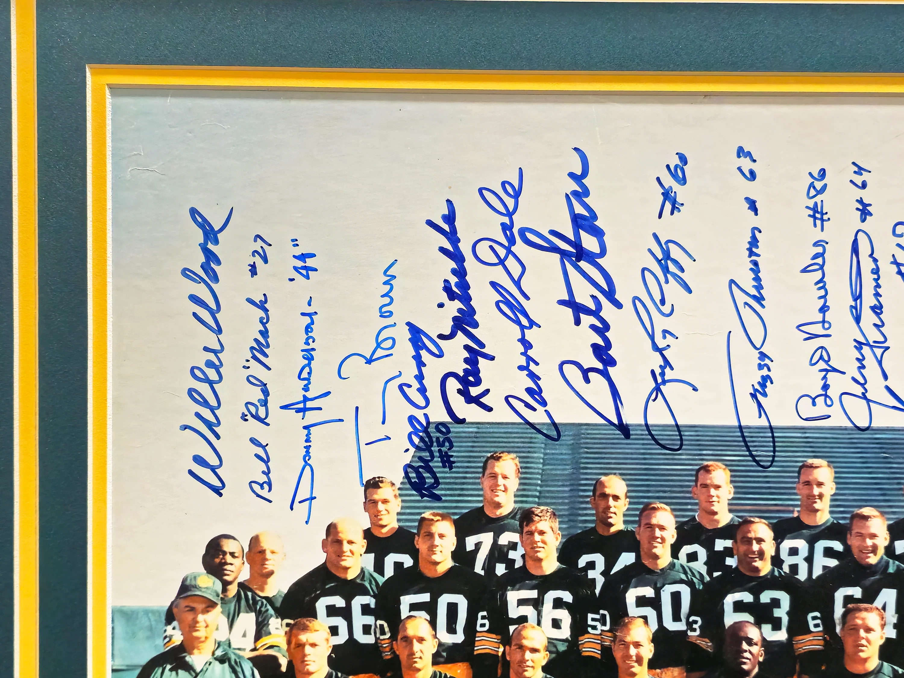 1966 Green Bay Packers Team Signed Autographed Framed 16x20 Photo With 34 Signatures Including Bart Starr Beckett BAS #AD78728 - Image 3