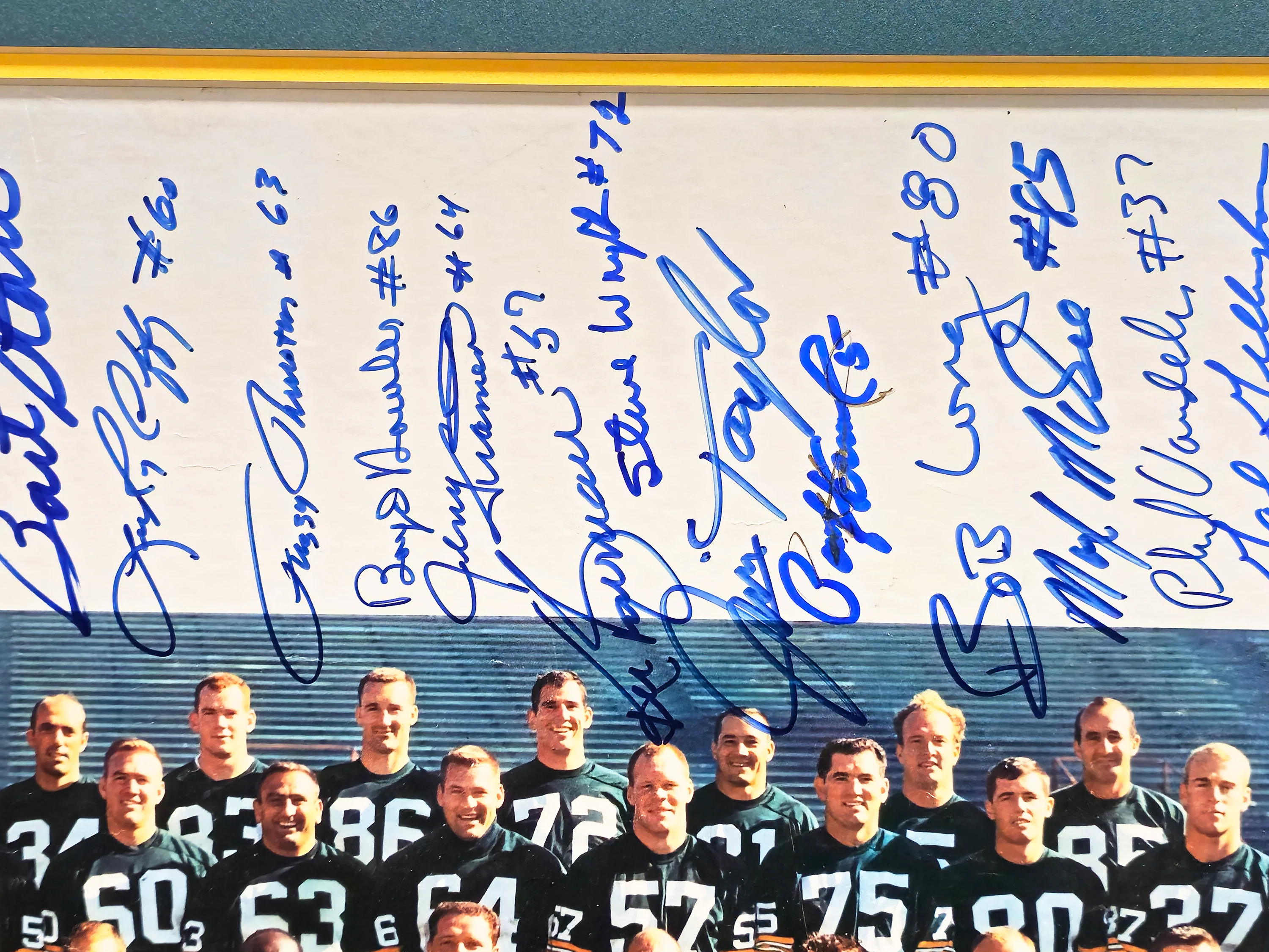 1966 Green Bay Packers Team Signed Autographed Framed 16x20 Photo With 34 Signatures Including Bart Starr Beckett BAS #AD78728 - Image 4