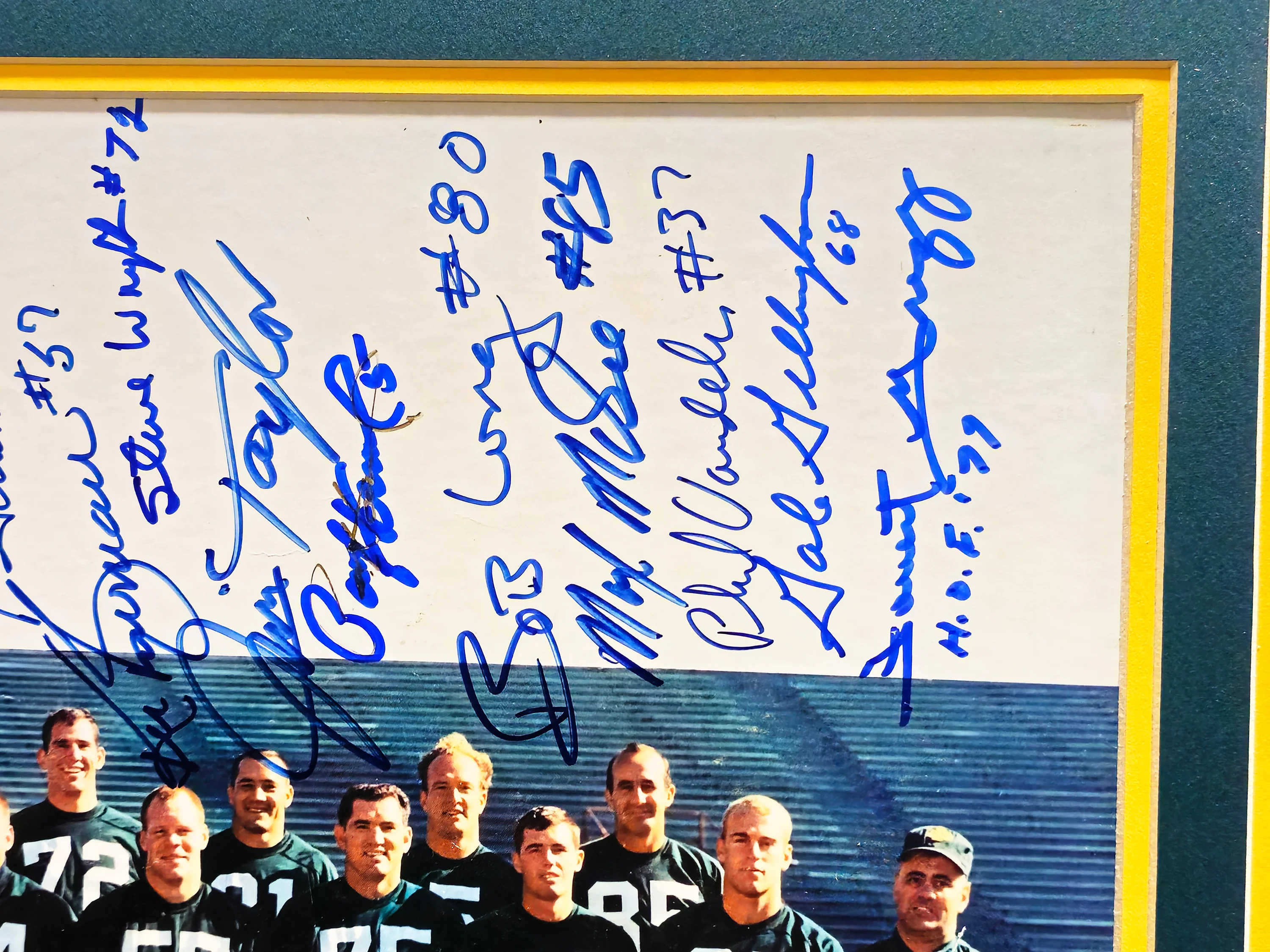 1966 Green Bay Packers Team Signed Autographed Framed 16x20 Photo With 34 Signatures Including Bart Starr Beckett BAS #AD78728 - Image 5
