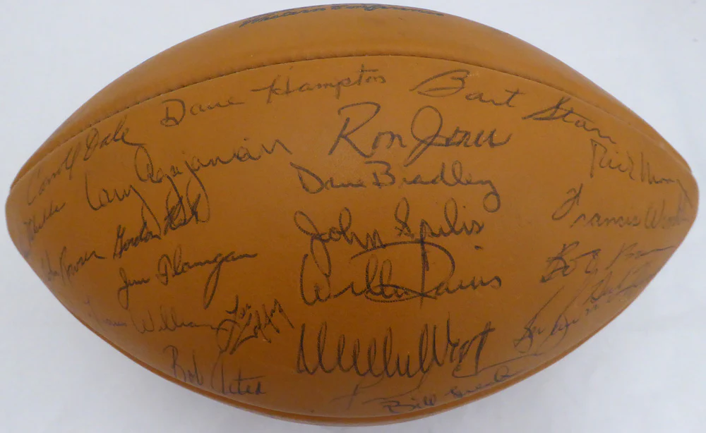 1969 Green Bay Packers Team Autographed Football With 50 Total Signatures Including Bart Starr PSA/DNA #AE04869 - Image 2
