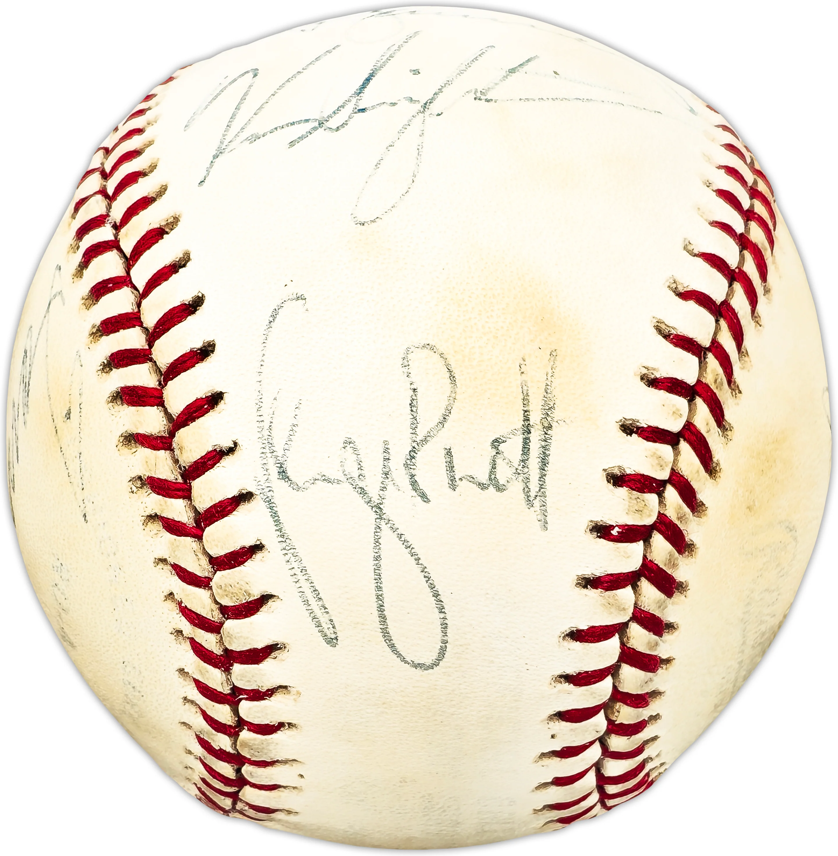 1970's MLB Stars & HOFer's Autographed Official AL Baseball With 7 Signatures Including George Brett & Mike Schmidt Beckett BAS #AC98325 - Image 2