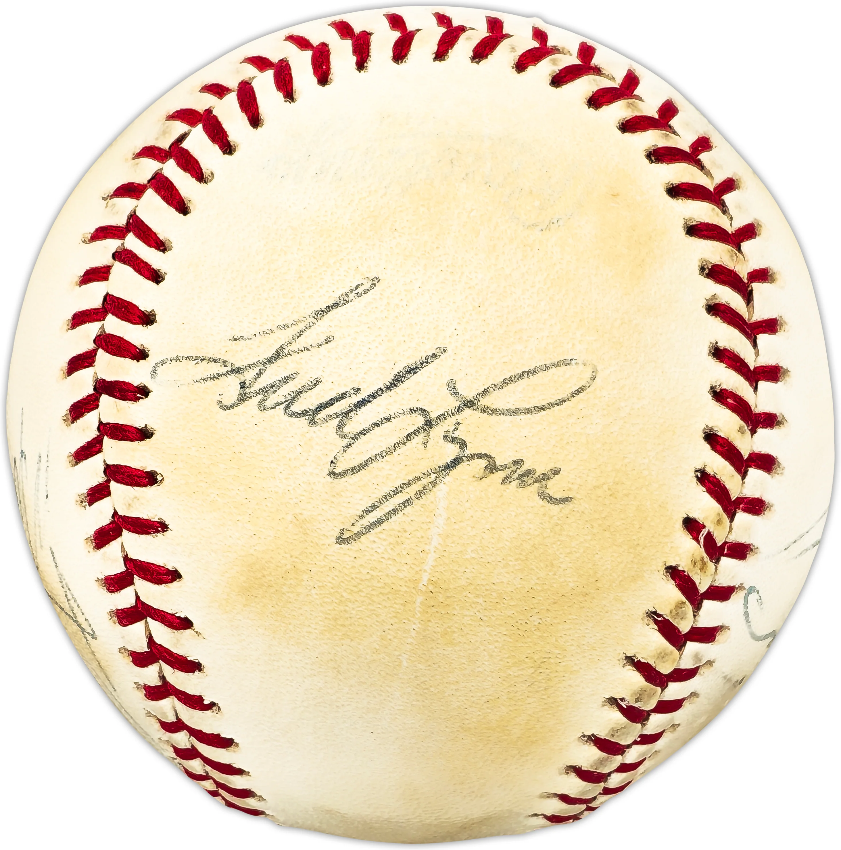 1970's MLB Stars & HOFer's Autographed Official AL Baseball With 7 Signatures Including George Brett & Mike Schmidt Beckett BAS #AC98325 - Image 4