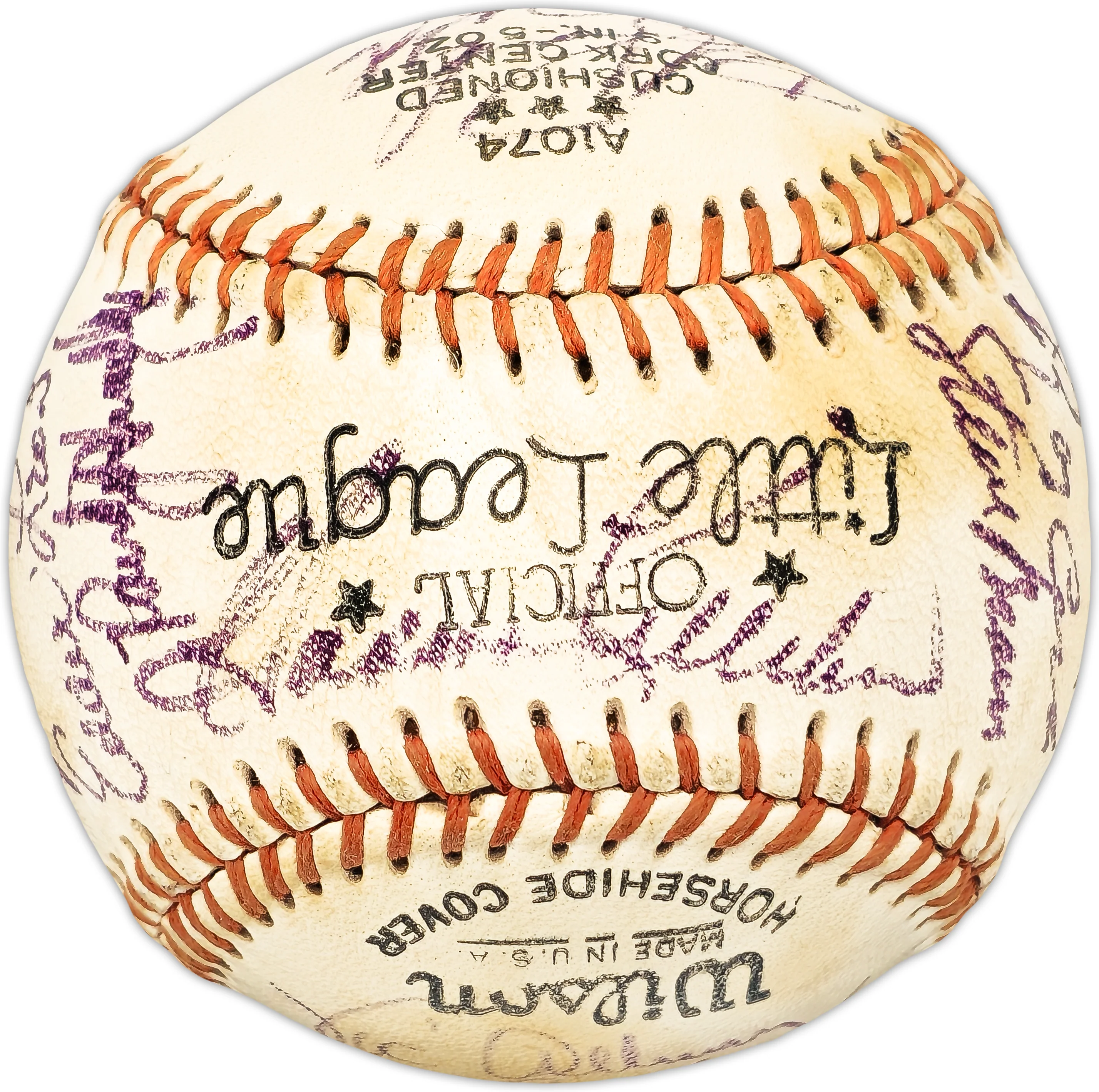 1974 Minnesota Twins & Chicago White Sox Team Autographed Official Little League Baseball With 23 Signatures Including Karmon Killebrew SKU #225426 - Image 2