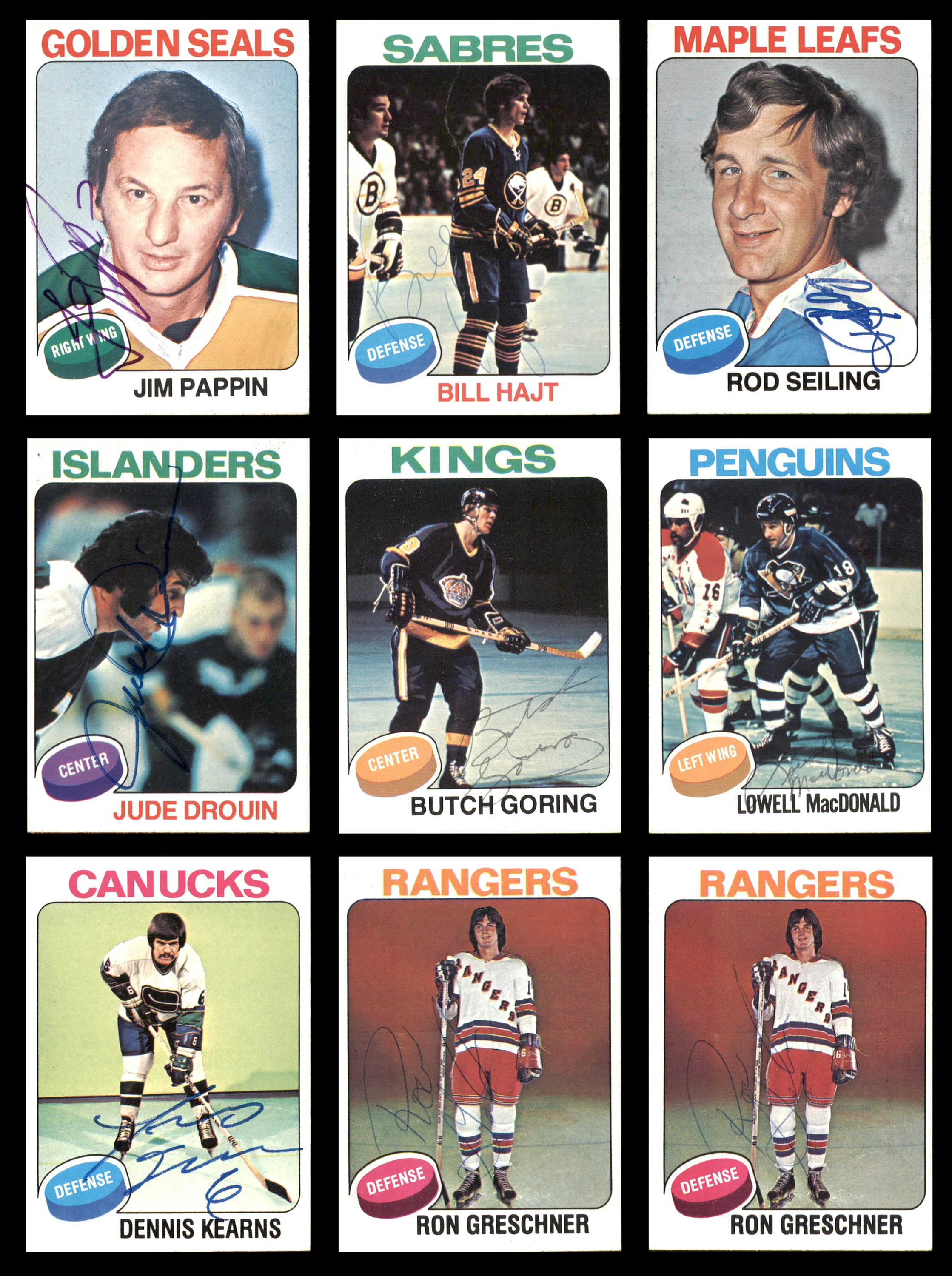 1975-76 Topps Hockey Autographed Cards (40 Count Lot) SKU #257886 - Image 2