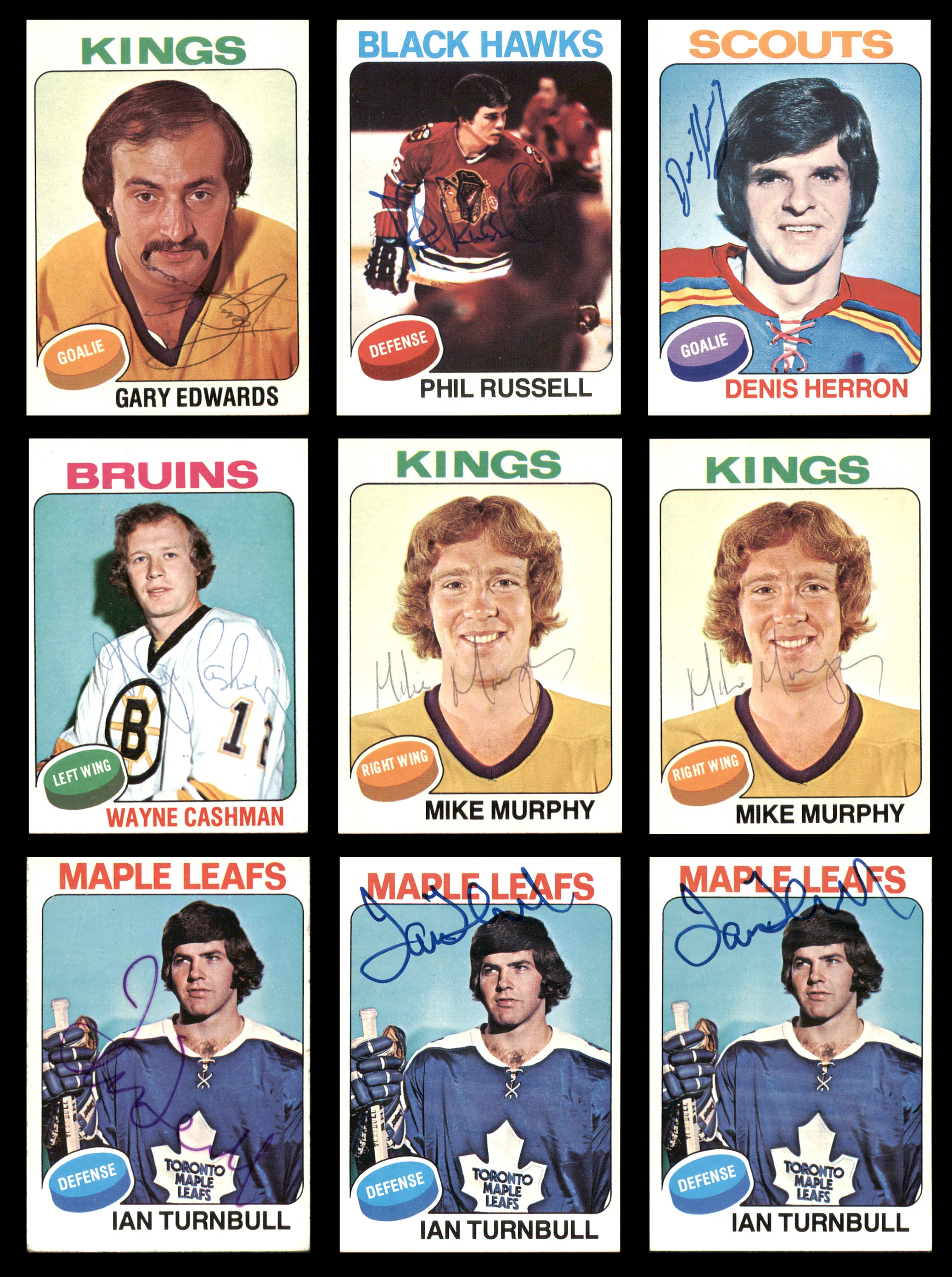 1975-76 Topps Hockey Autographed Cards (40 Count Lot) SKU #257886 - Image 4