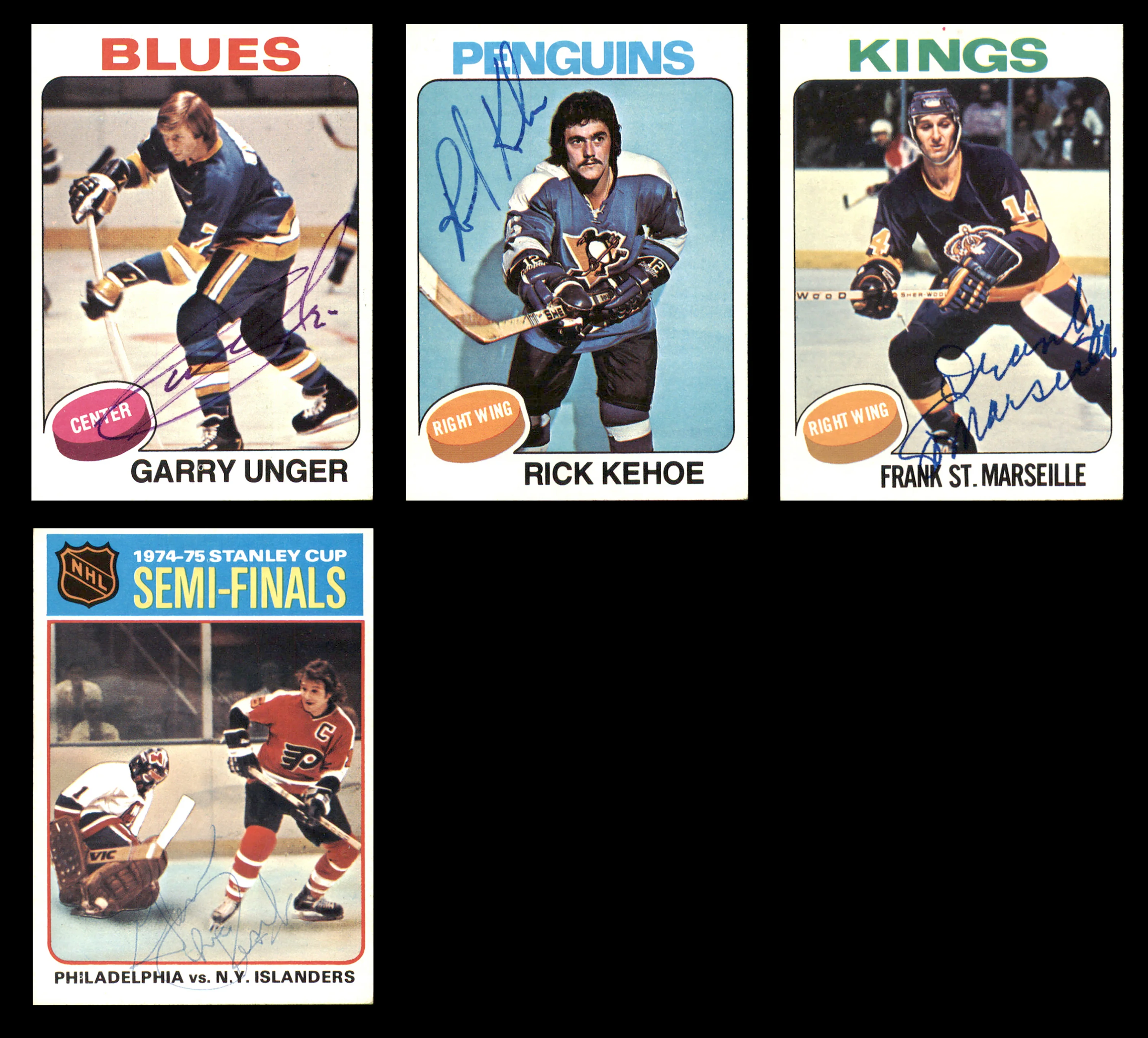 1975-76 Topps Hockey Autographed Cards (40 Count Lot) SKU #257886 - Image 5