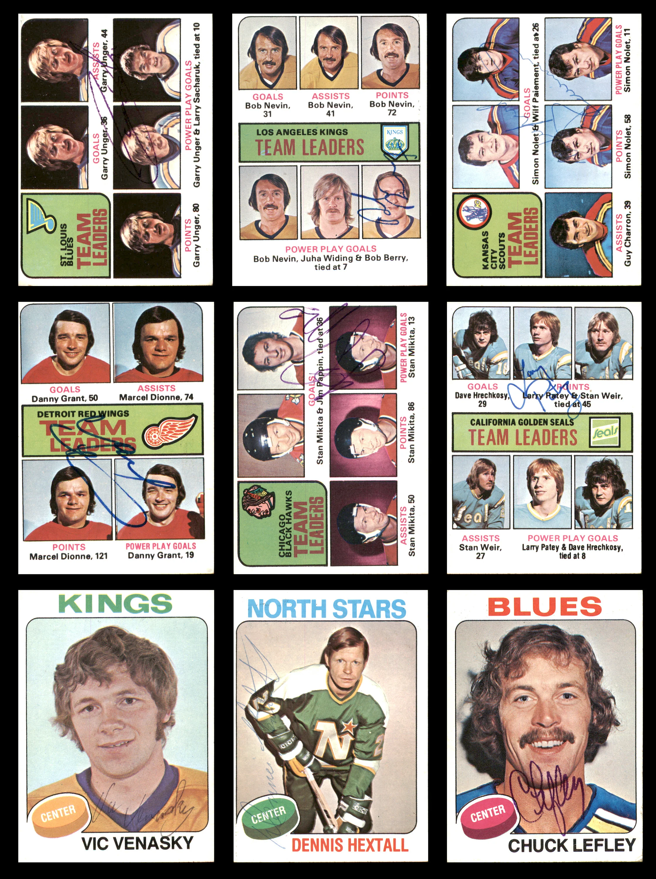 1975-76 Topps Hockey Autographed Cards (68 Count Lot - All Different) SKU #257887