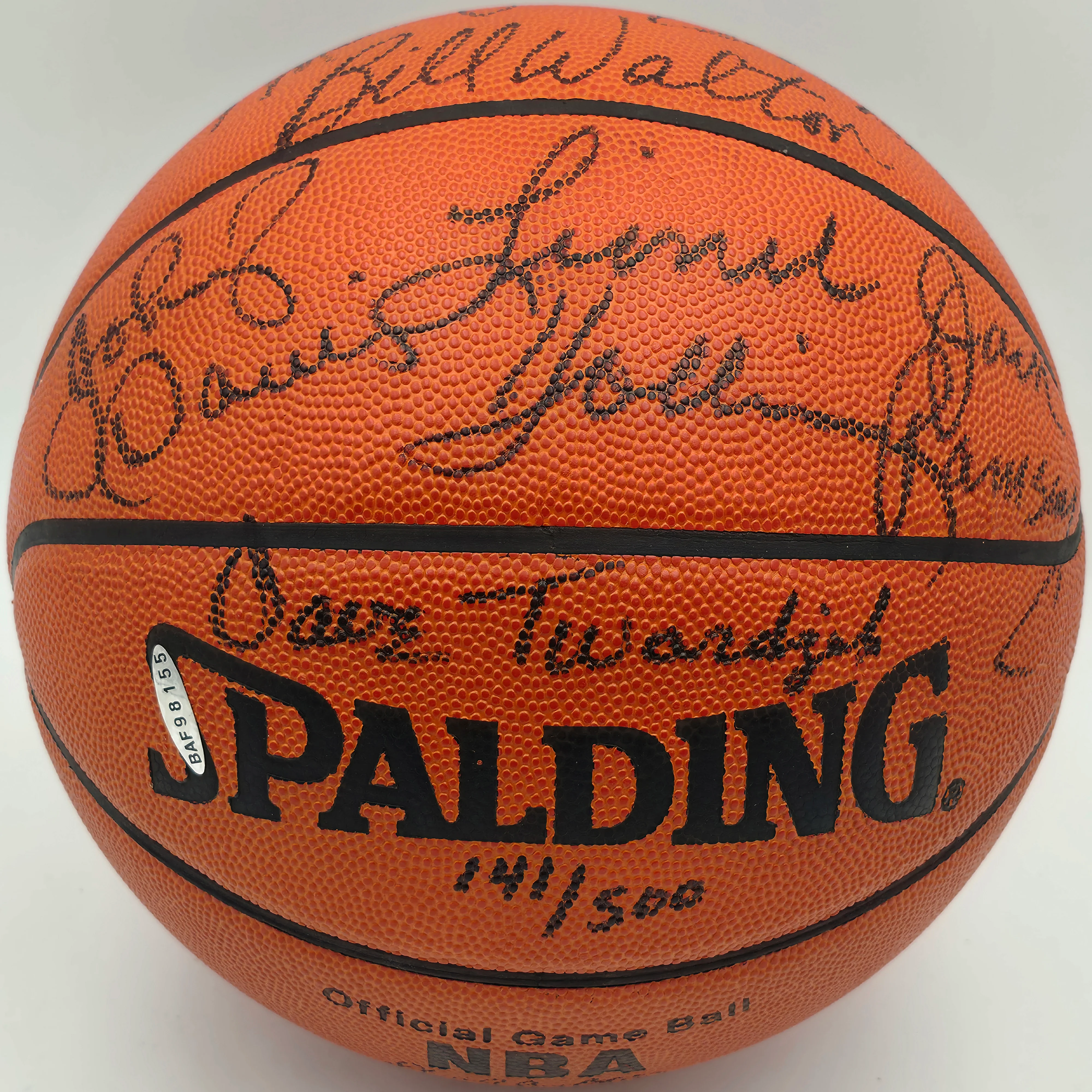 1976-77 Portland Trail Blazers Team Autographed Spalding NBA Game Basketball With 7 Signatures Including Bill Walton Beckett BAS #AE31354 - Image 2