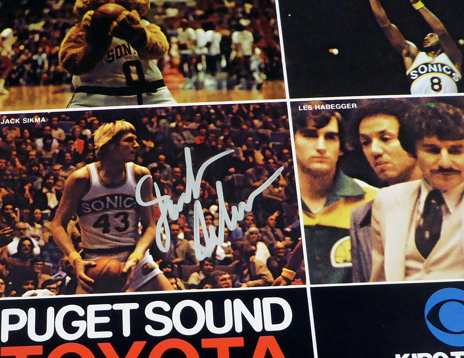 1978-79 NBA Champions Seattle Supersonics Autographed 17x22 Poster Photo With 9 Total Signatures Including Fred Brown & Lenny Wilkens MCS Holo #51047 - Image 4