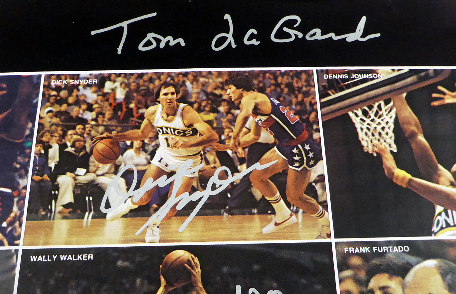 1978-79 NBA Champions Seattle Supersonics Autographed 17x22 Poster Photo With 9 Total Signatures Including Fred Brown & Lenny Wilkens MCS Holo #51053 - Image 2