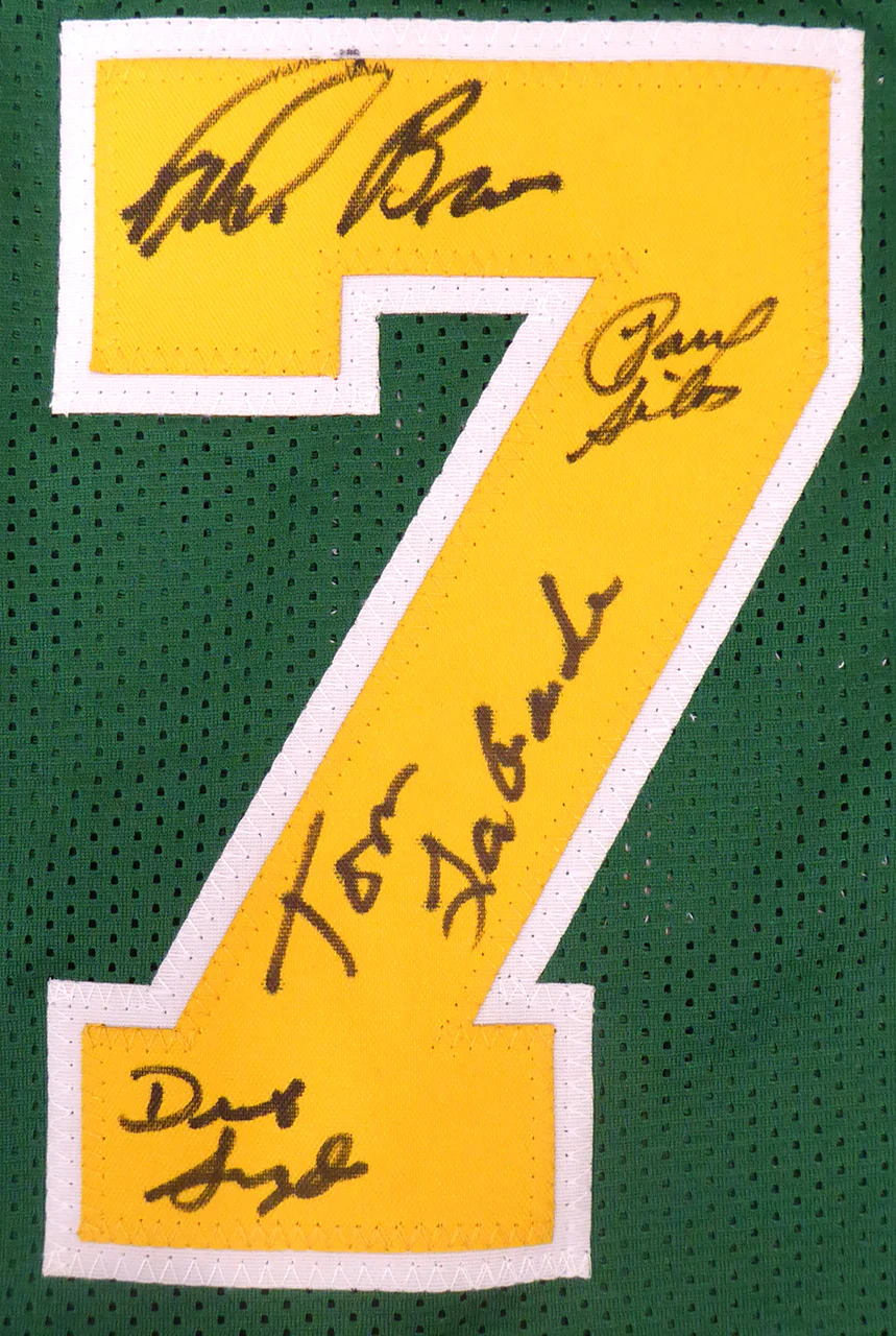 1978-79 NBA Champions Seattle Supersonics Multi Signed Autographed Green Jersey With 9 Signatures Including Fred Brown & Lenny Wilkens MCS Holo Stock #145849 - Image 3