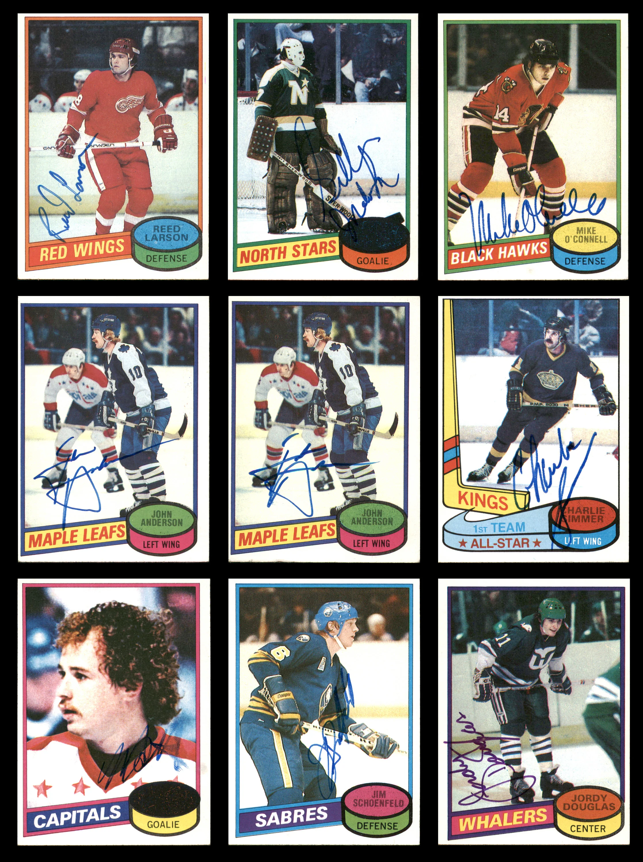 1980-81 Topps Hockey Autographed Cards (84 Count Lot) SKU #257867 - Image 3