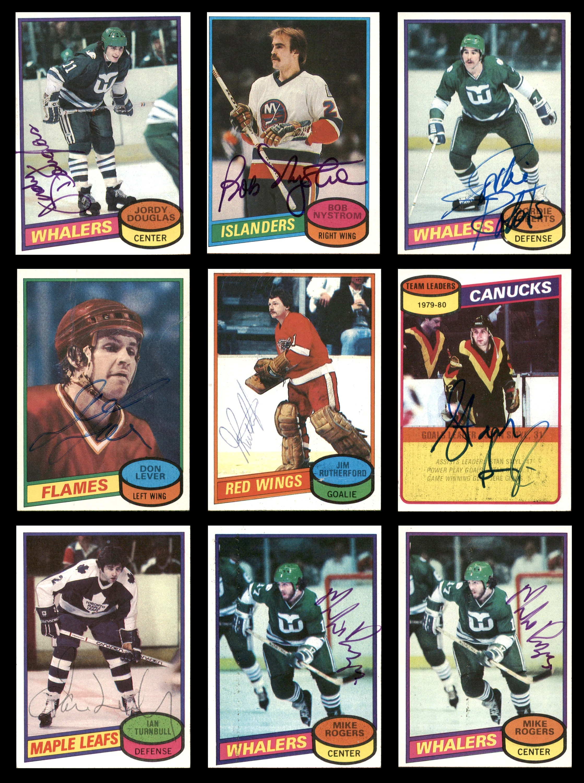 1980-81 Topps Hockey Autographed Cards (84 Count Lot) SKU #257867 - Image 4