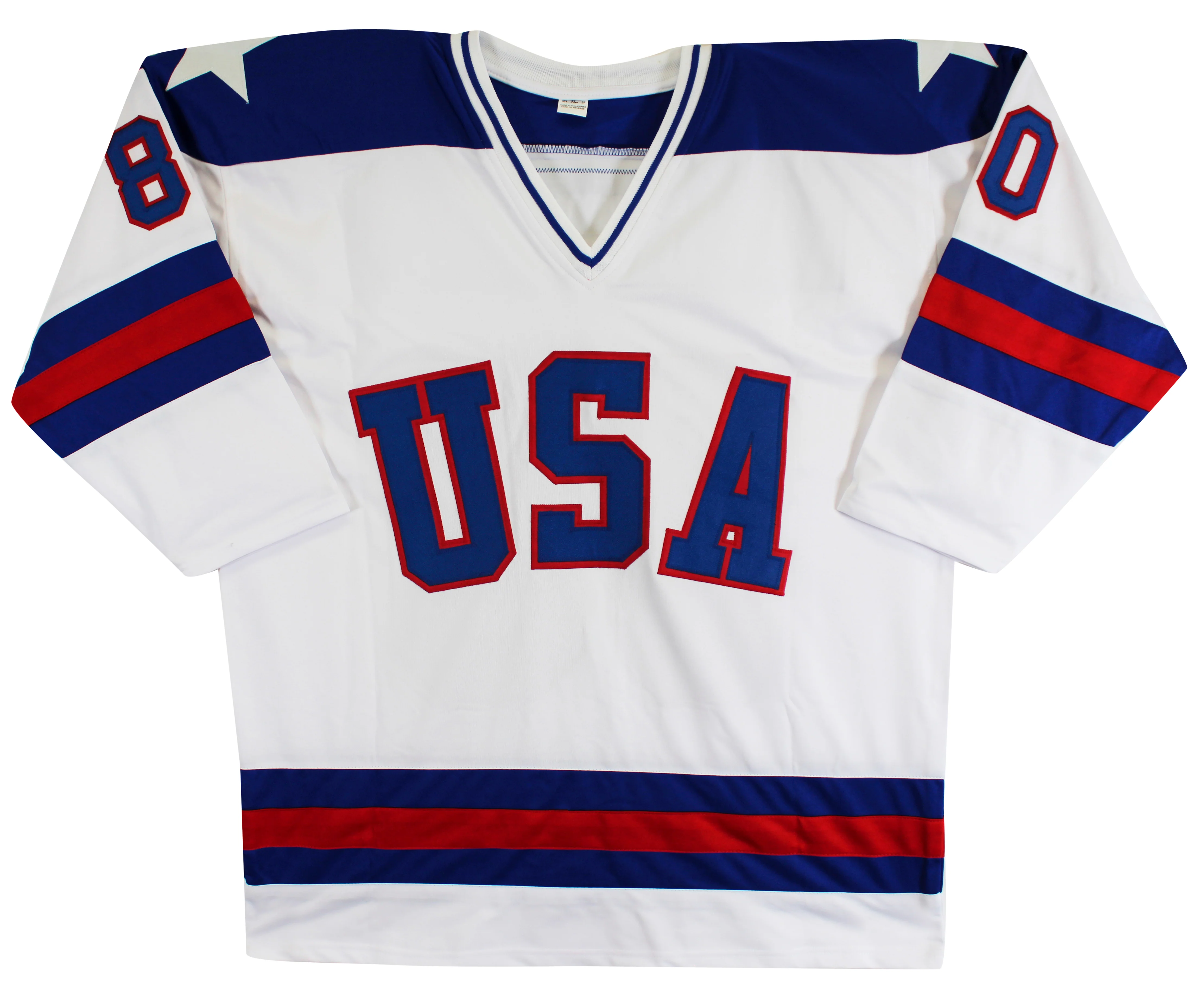 1980 USA Hockey 15 Autos Craig, Eruzione, Broten Signed White Jersey Steiner - Image 4