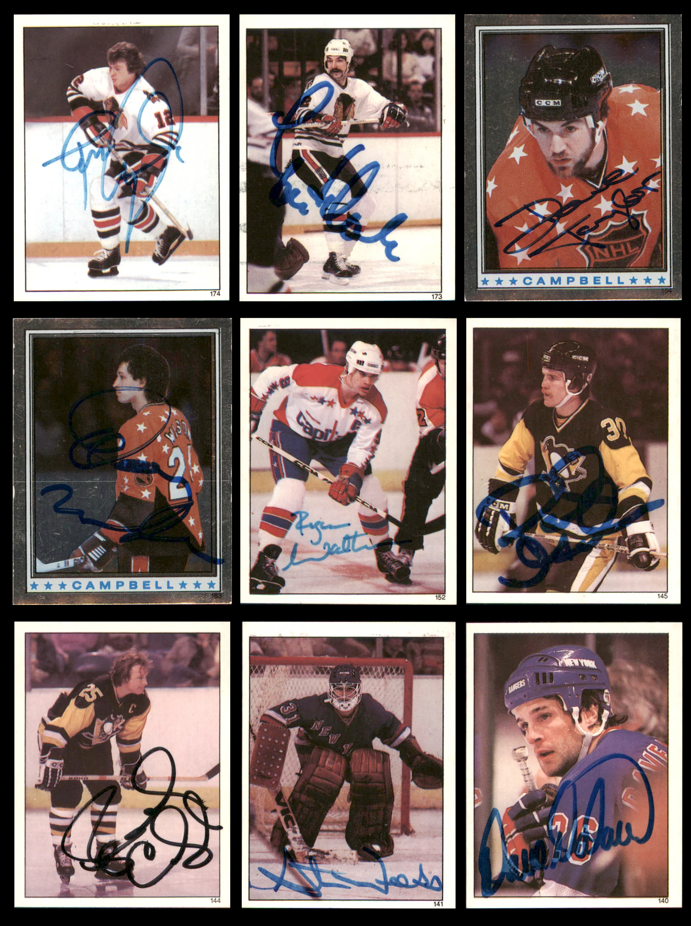 1982-83 Topps Stickers Hockey Autographed Cards (84 Count Lot - All Different) SKU #257917 - Image 5