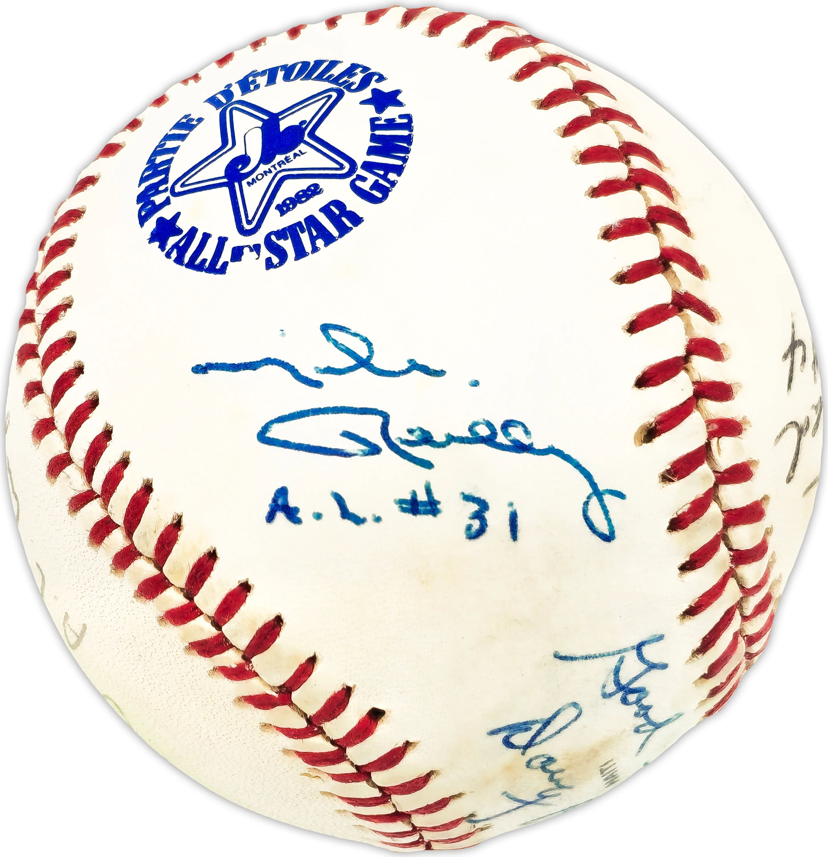 1982 All Star Umpires Autographed Official 1982 All Star Game Logo MLB Baseball With 6 Signatures Including Doug Harvey JSA #LL64979 - Image 2