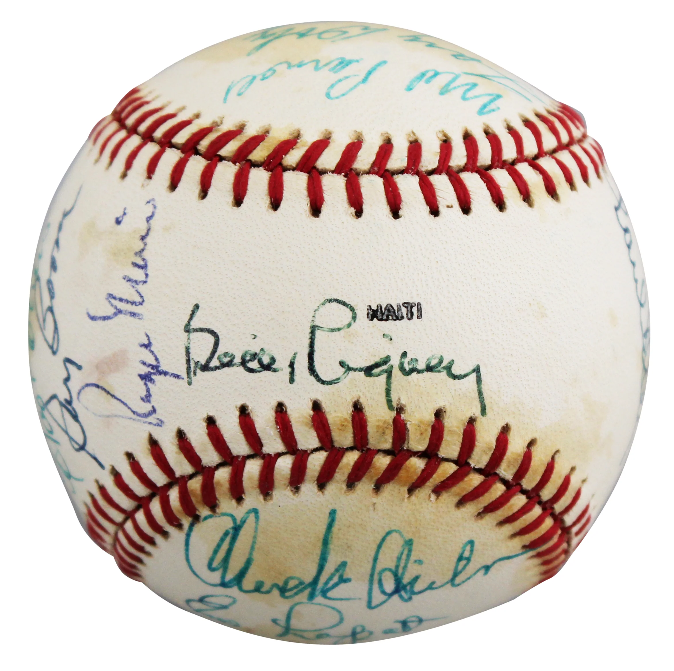 1982 Cracker Jacks (19) Maris, Robinson, Killebrew Signed Baseball BAS #A61784 - Image 4