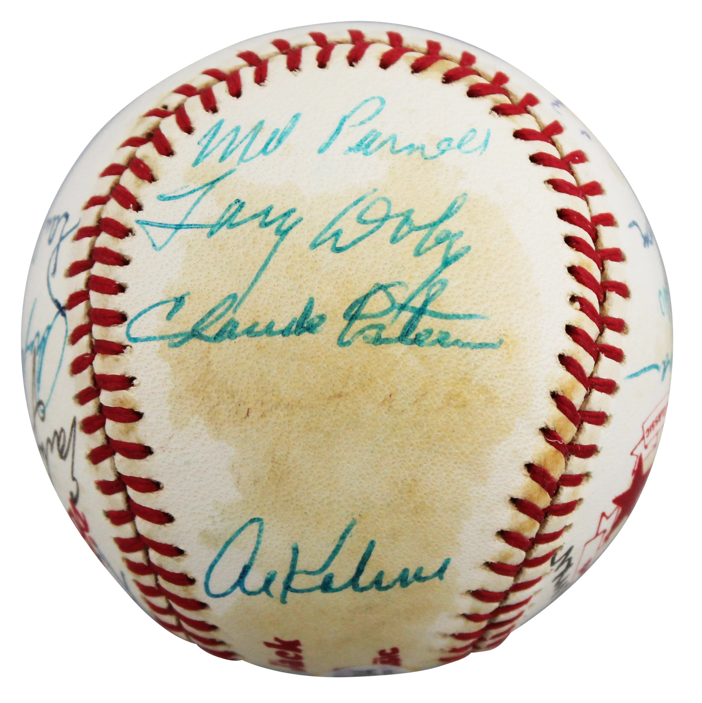 1982 Cracker Jacks (19) Maris, Robinson, Killebrew Signed Baseball BAS #A61784 - Image 6