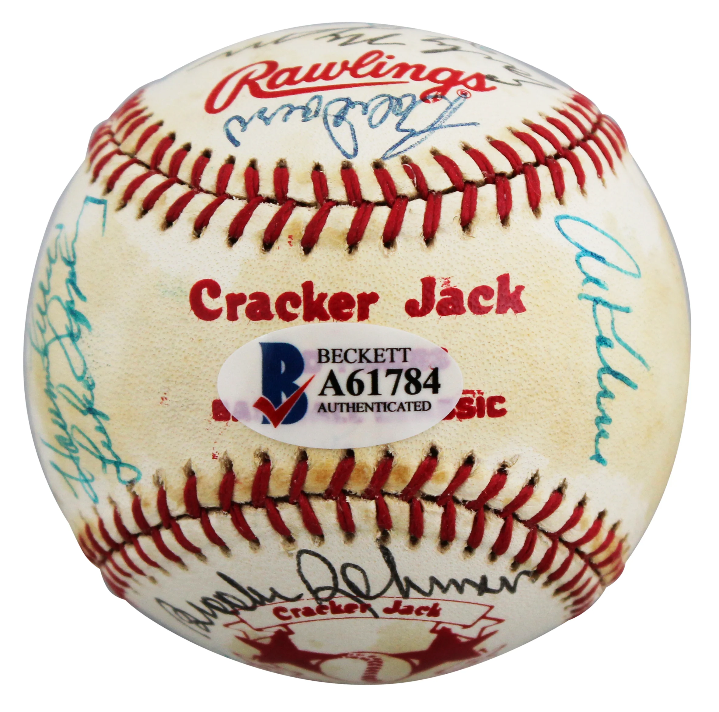 1982 Cracker Jacks (19) Maris, Robinson, Killebrew Signed Baseball BAS #A61784 - Image 8