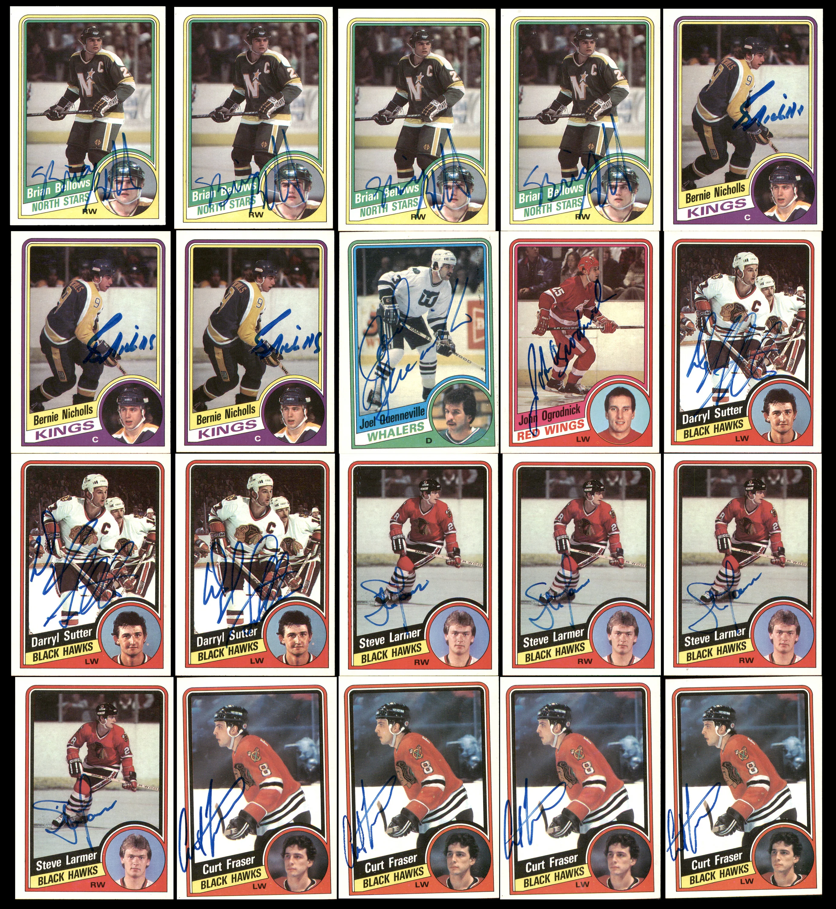 1984-85 Topps Hockey Autographed Cards (120 Count Lot) SKU #257904 - Image 5