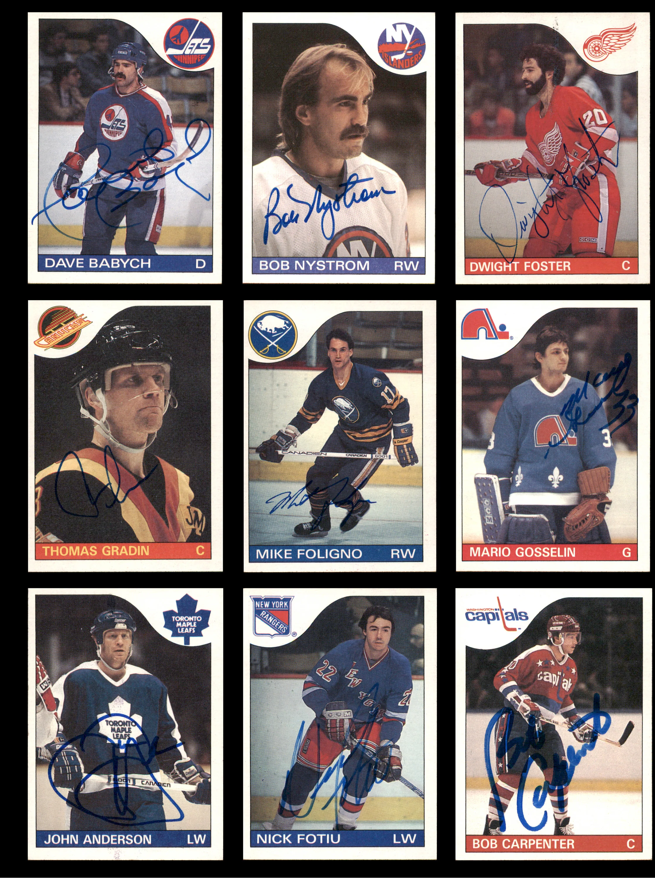 1985-86 Hockey Autographed Cards (96 Count Lot - All Different) SKU #257864 - Image 2