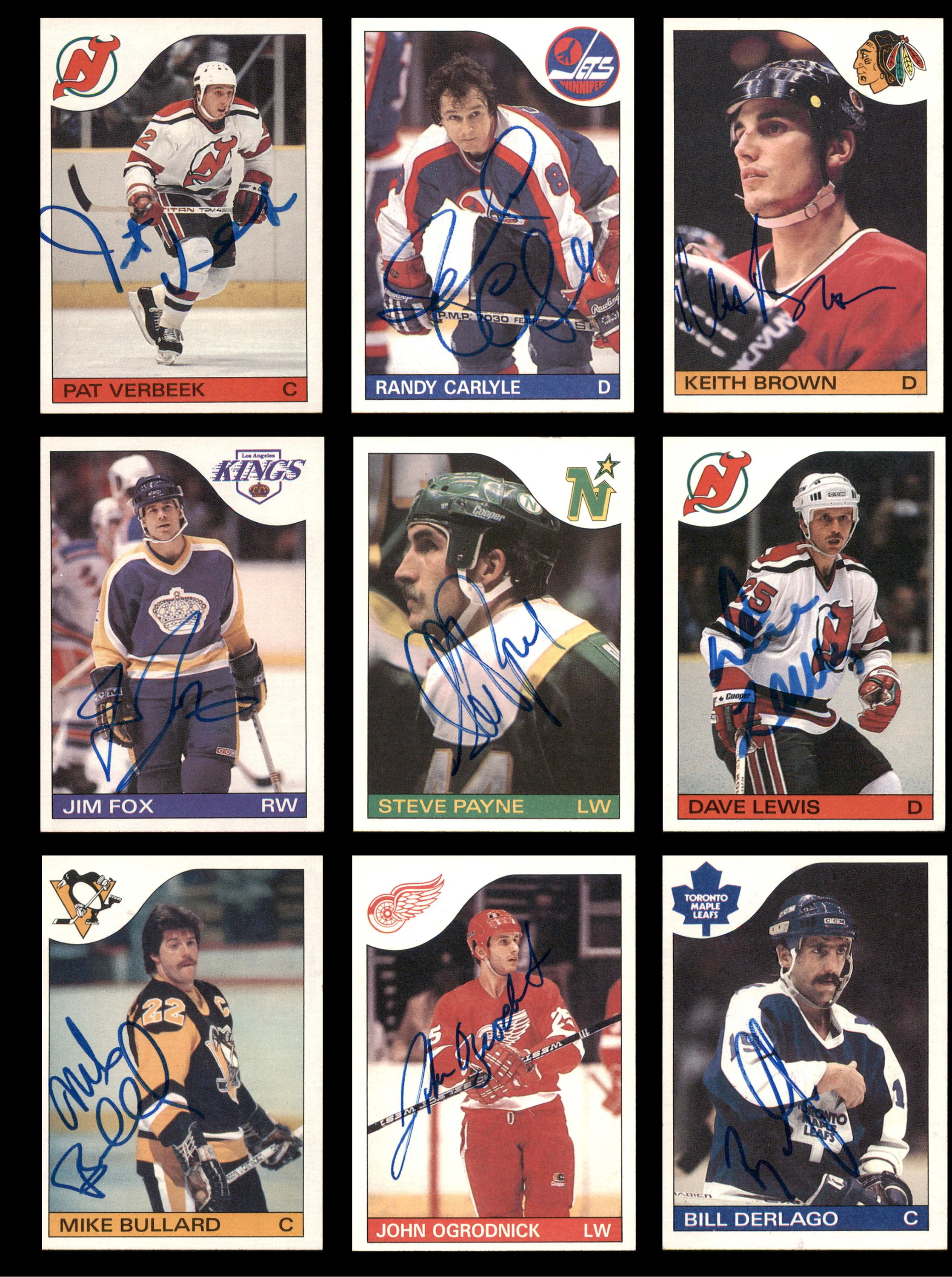 1985-86 Hockey Autographed Cards (96 Count Lot - All Different) SKU #257864 - Image 5