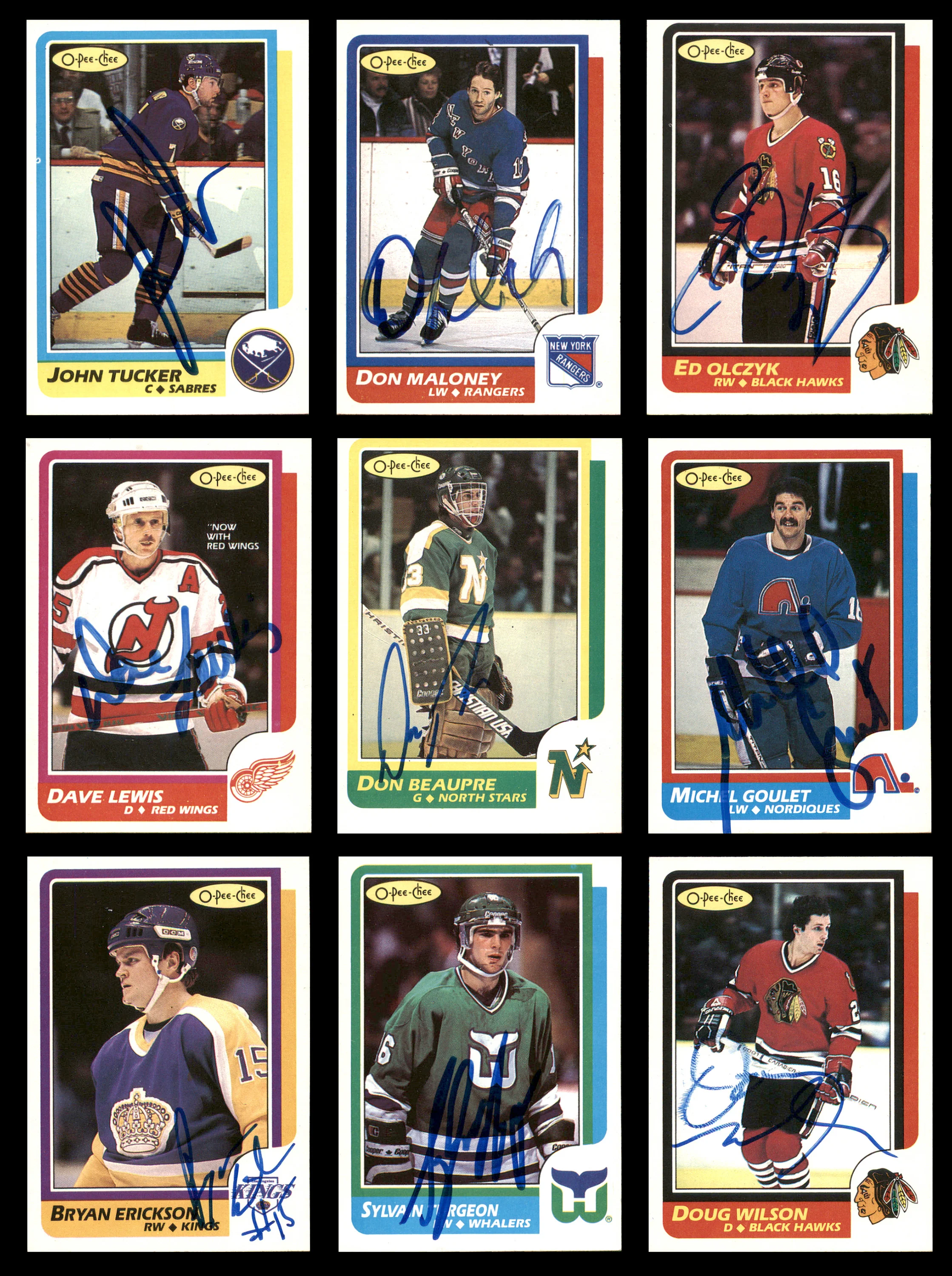 1986-87 O-Pee-Chee Autographed Cards (69 Count Lot - All Different) SKU #257873 - Image 3