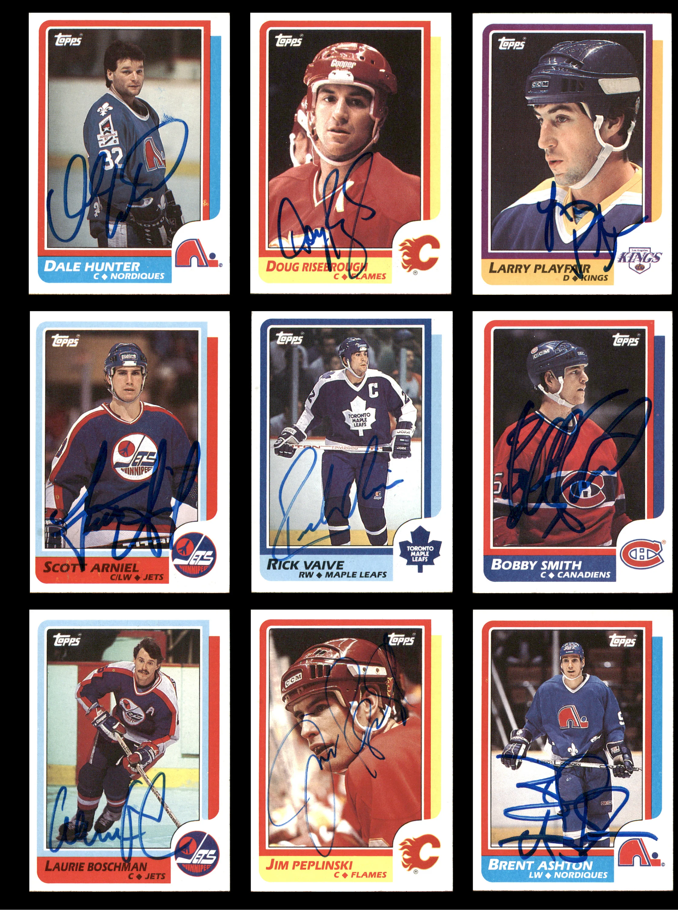 1986-87 Topps Hockey Autographed Cards (85 Count Lot - All Different) SKU #257858