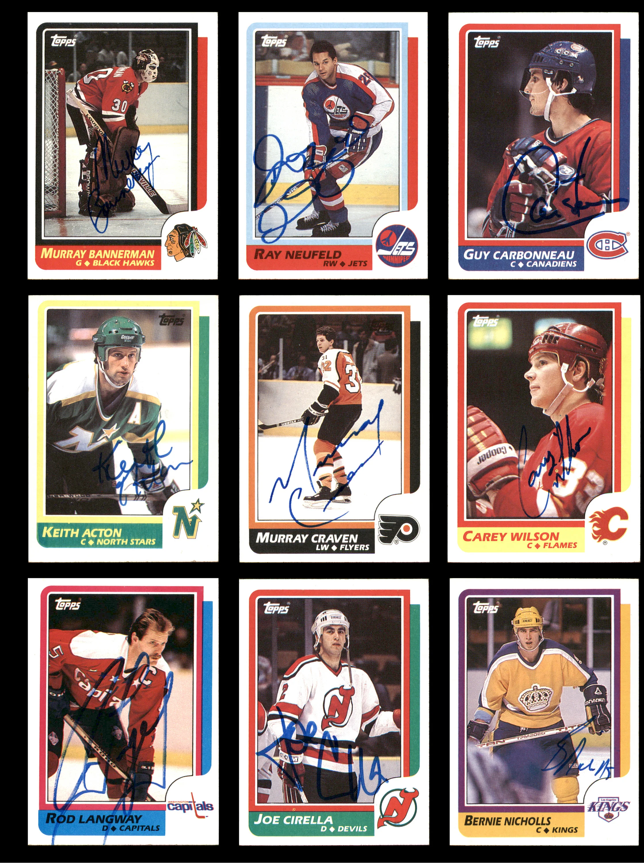 1986-87 Topps Hockey Autographed Cards (85 Count Lot - All Different) SKU #257858 - Image 2