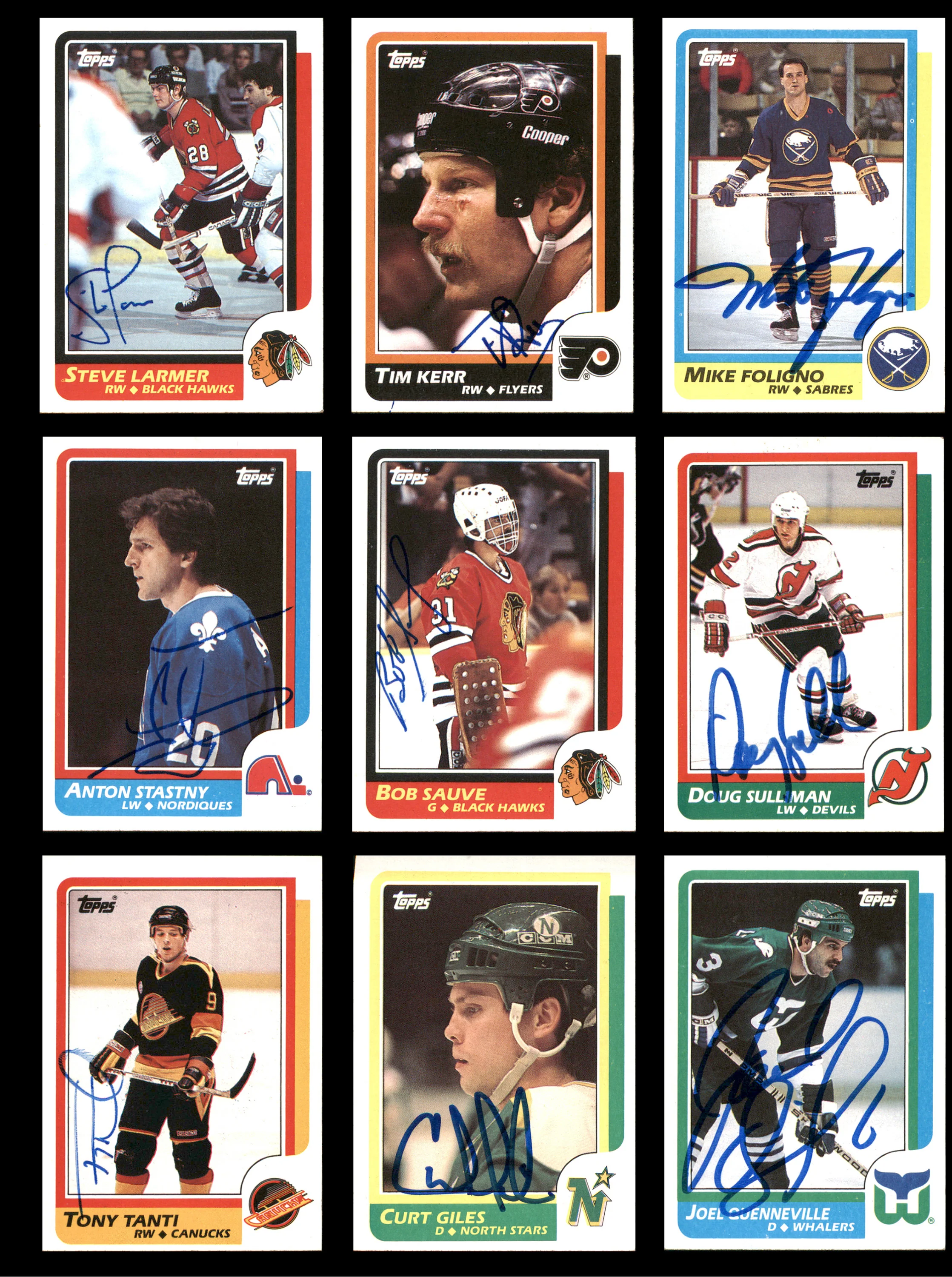 1986-87 Topps Hockey Autographed Cards (85 Count Lot - All Different) SKU #257858 - Image 4