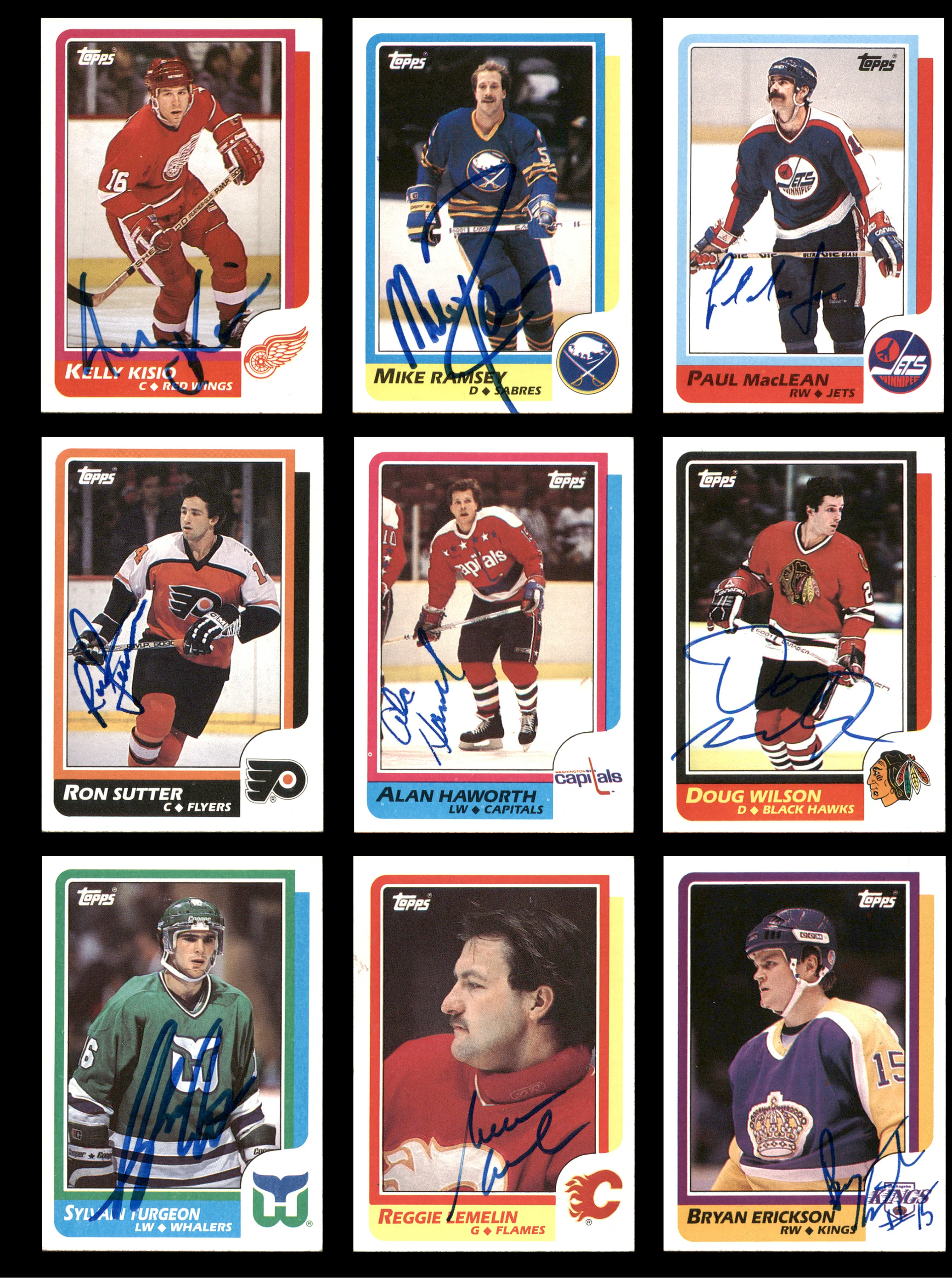 1986-87 Topps Hockey Autographed Cards (85 Count Lot - All Different) SKU #257858 - Image 5