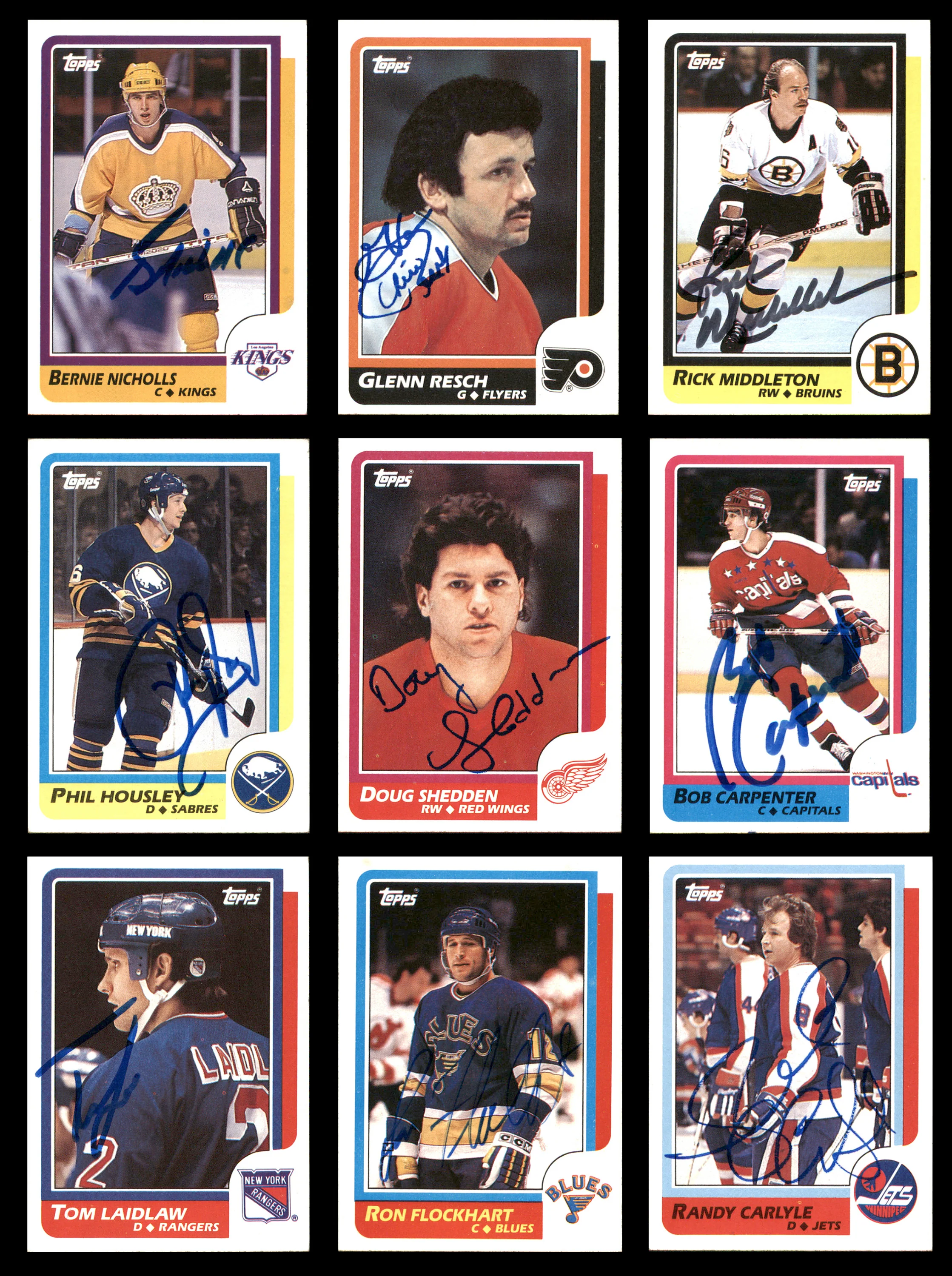 1986-87 Topps Hockey Autographed Cards (94 Count Lot - All Different) SKU #257872 - Image 3