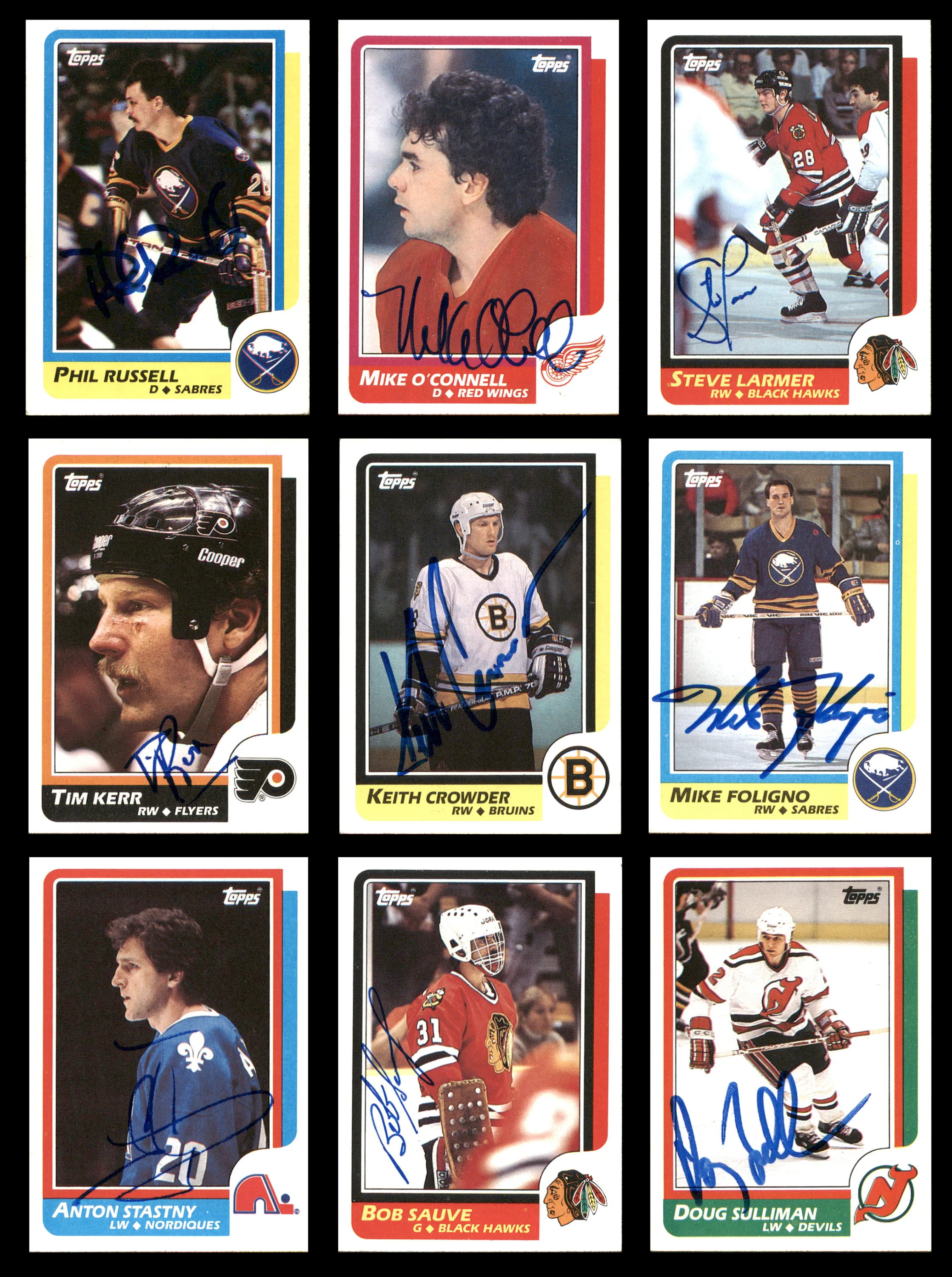 1986-87 Topps Hockey Autographed Cards (94 Count Lot - All Different) SKU #257872 - Image 4
