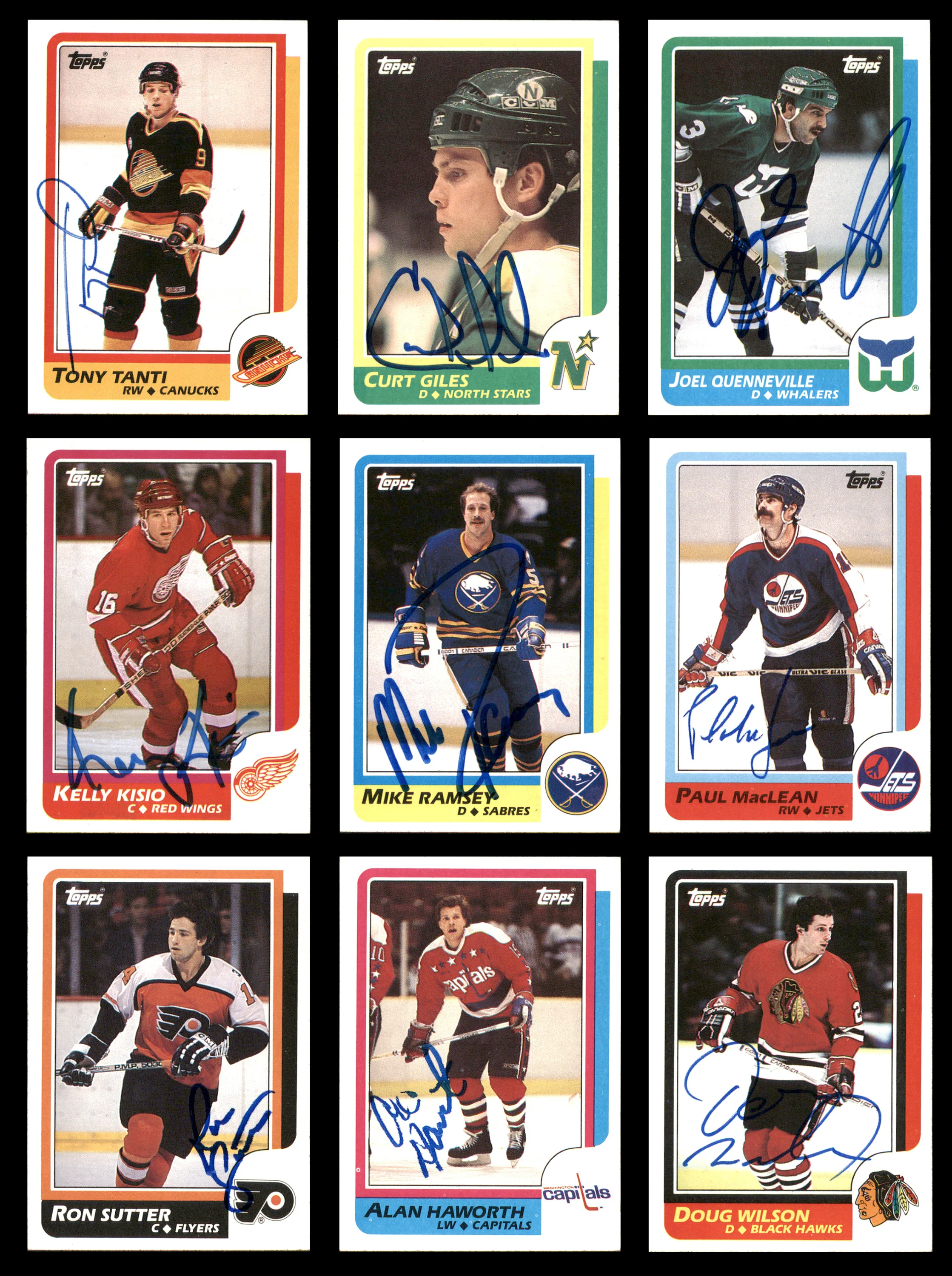 1986-87 Topps Hockey Autographed Cards (94 Count Lot - All Different) SKU #257872 - Image 5