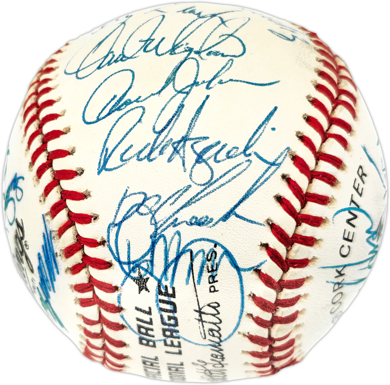 1986 New York Mets Team Autographed Official NL Baseball With 31 Signatures Including Gary Carter PSA/DNA #W03527 - Image 3