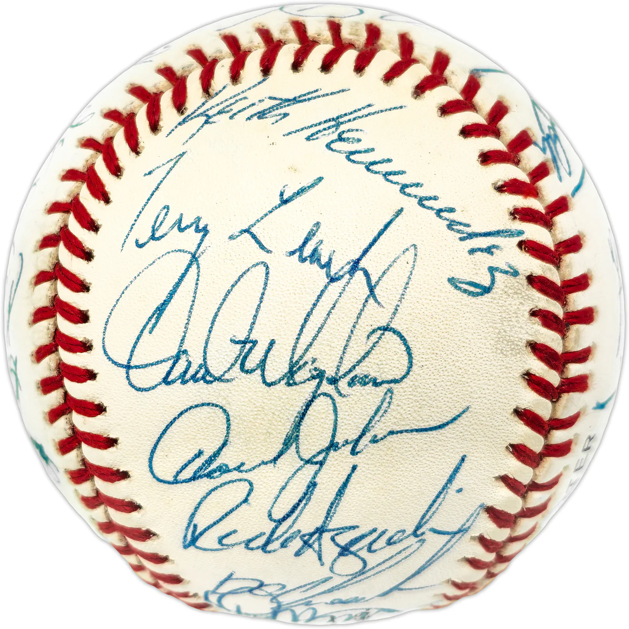 1986 New York Mets Team Autographed Official NL Baseball With 31 Signatures Including Gary Carter PSA/DNA #W03527 - Image 4