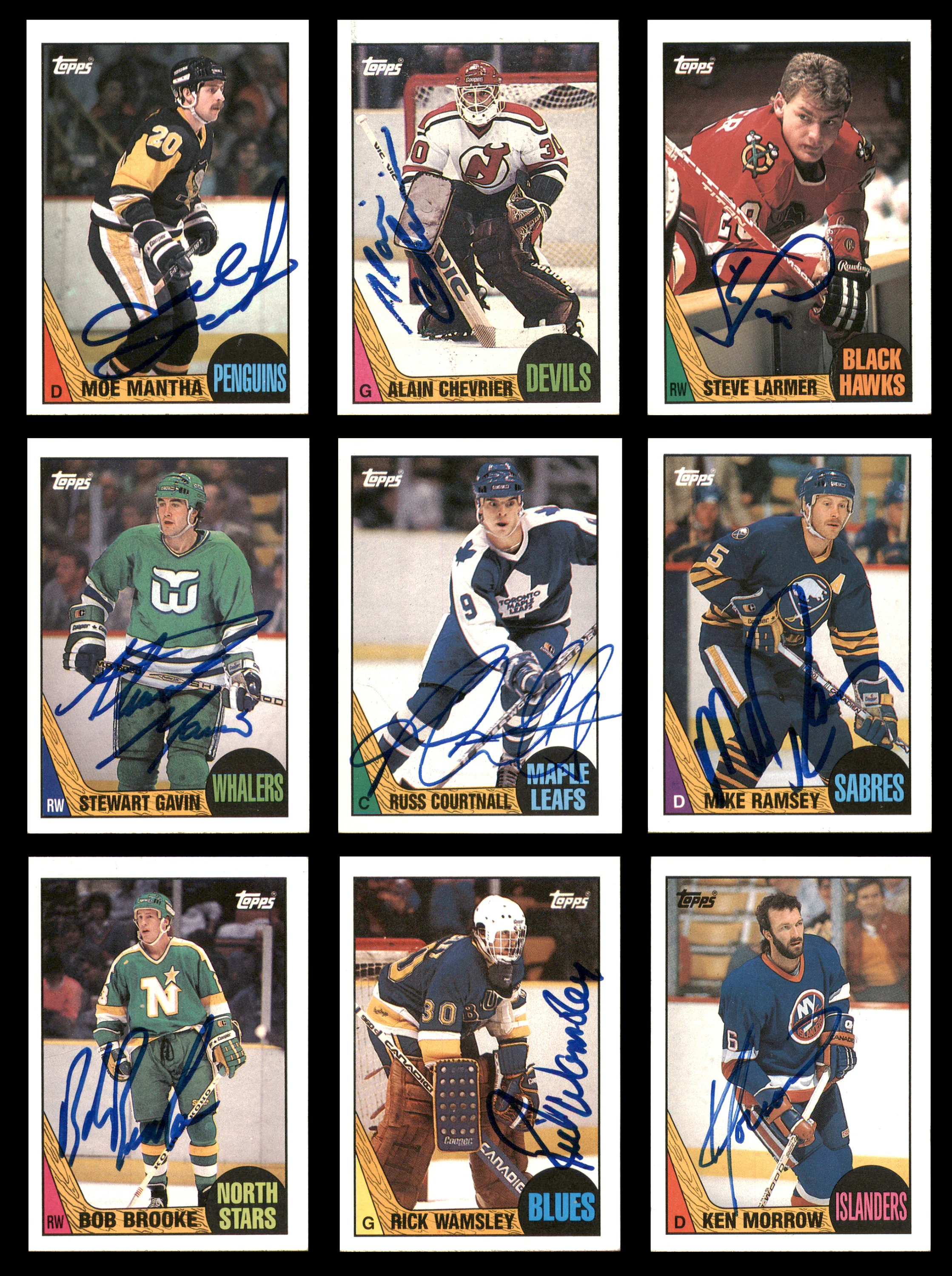 1987-88 Topps Hockey Autographed Cards (81 Count Lot - All Different) SKU #257891 - Image 3