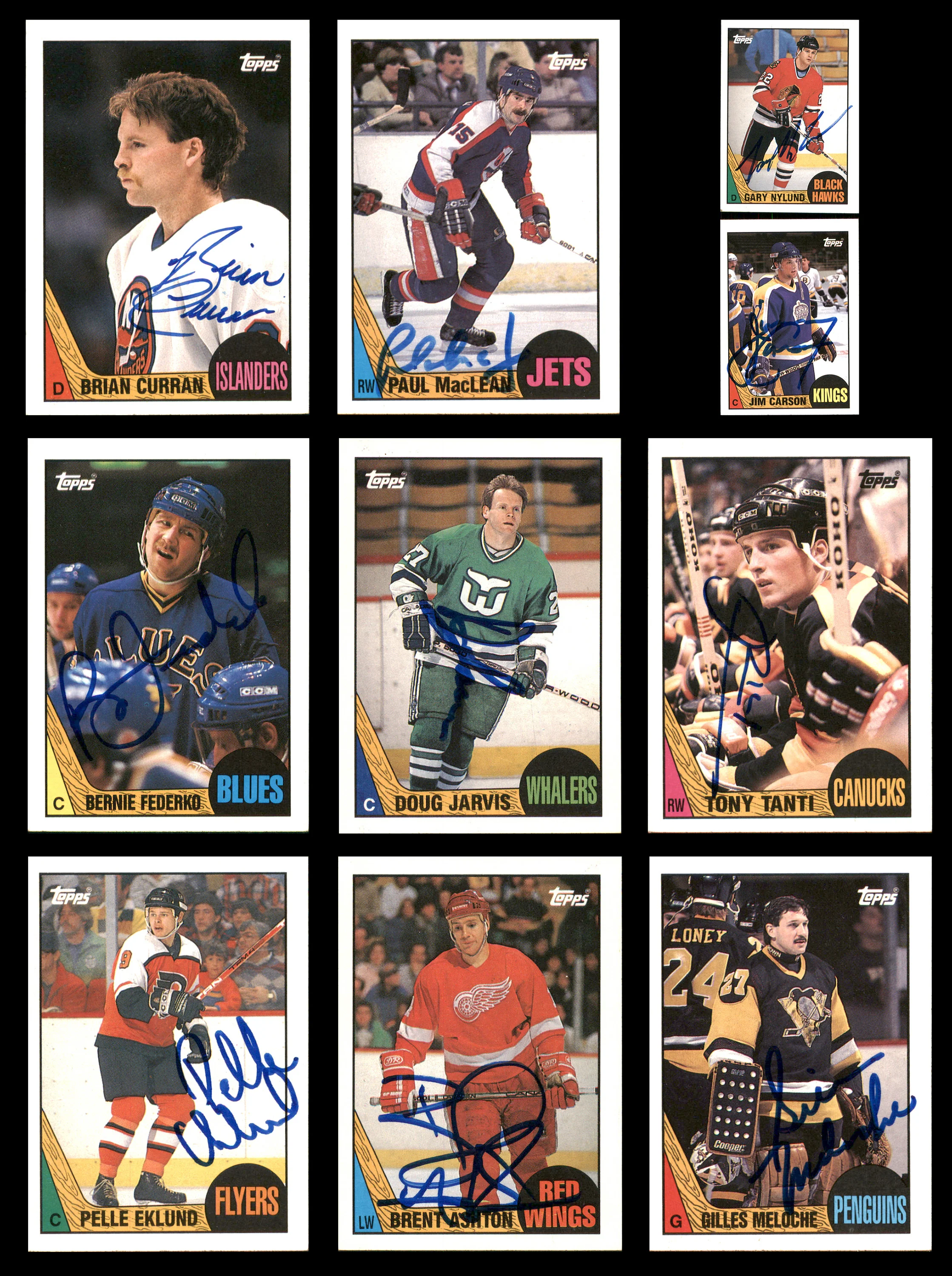 1987-88 Topps Hockey Autographed Cards (81 Count Lot - All Different) SKU #257891 - Image 5