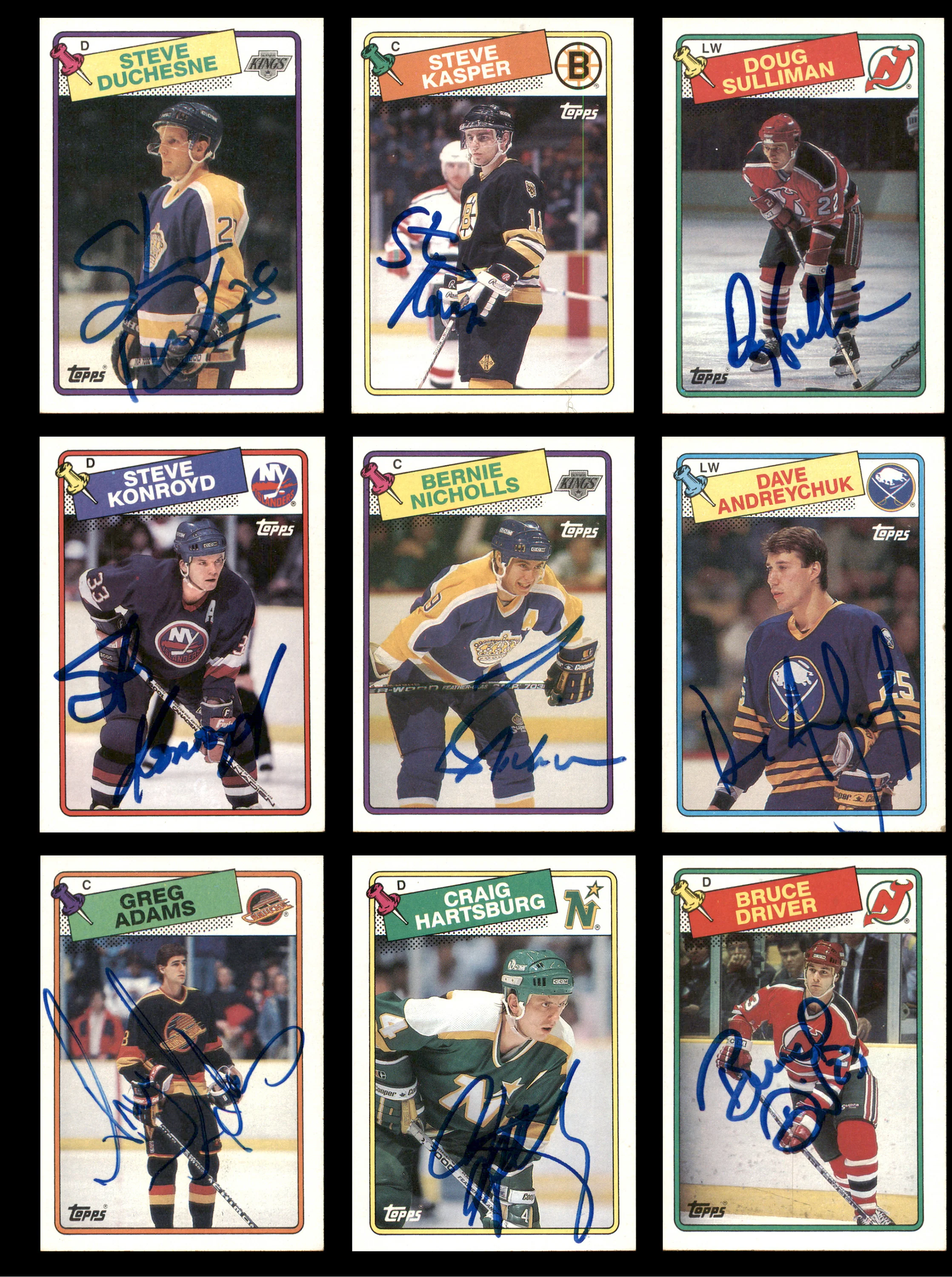 1988-89 Topps Hockey Autographed Cards (82 Count Lot - All Different) SKU #257860 - Image 2