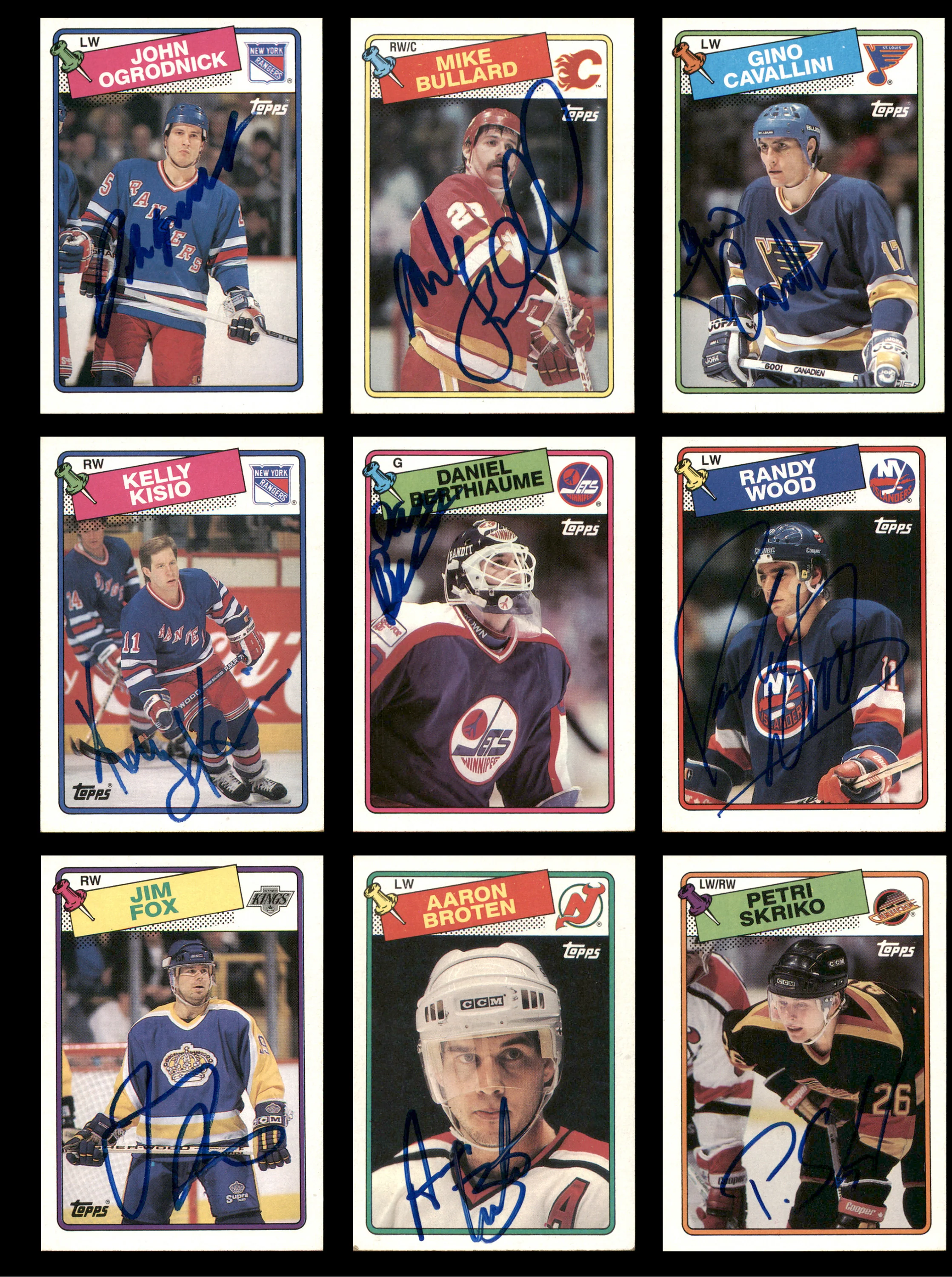 1988-89 Topps Hockey Autographed Cards (82 Count Lot - All Different) SKU #257860 - Image 3